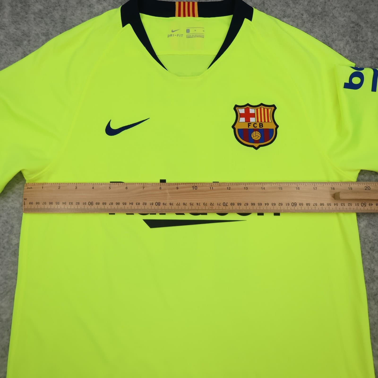 Barcelona Away Shirt Mens Medium Yellow 2018 2019 Football Nike Messi 10 Jersey photo 11