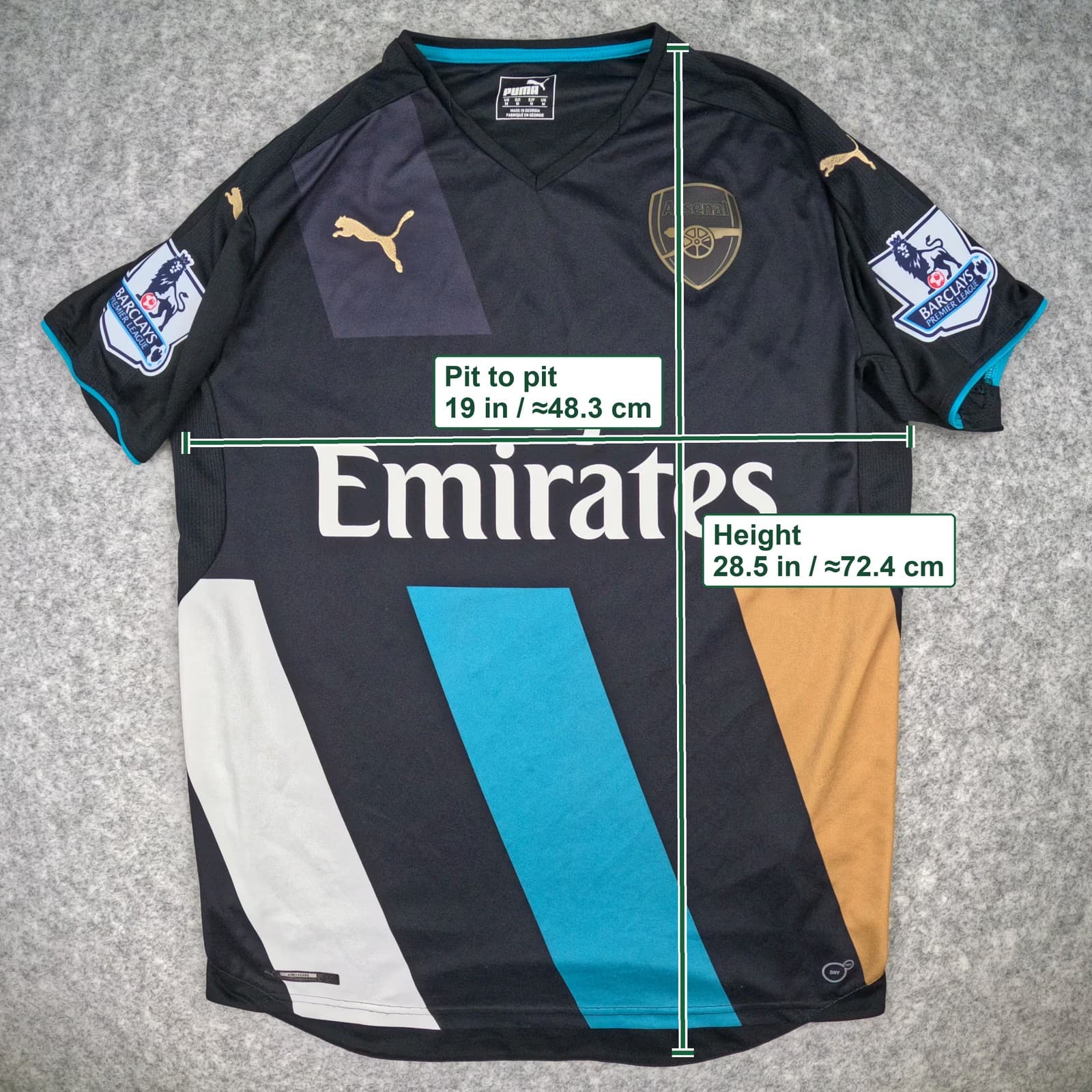 Arsenal Football Shirt Medium Black Third 2015 16 Puma Mesut Ozil 11 Jersey photo 3