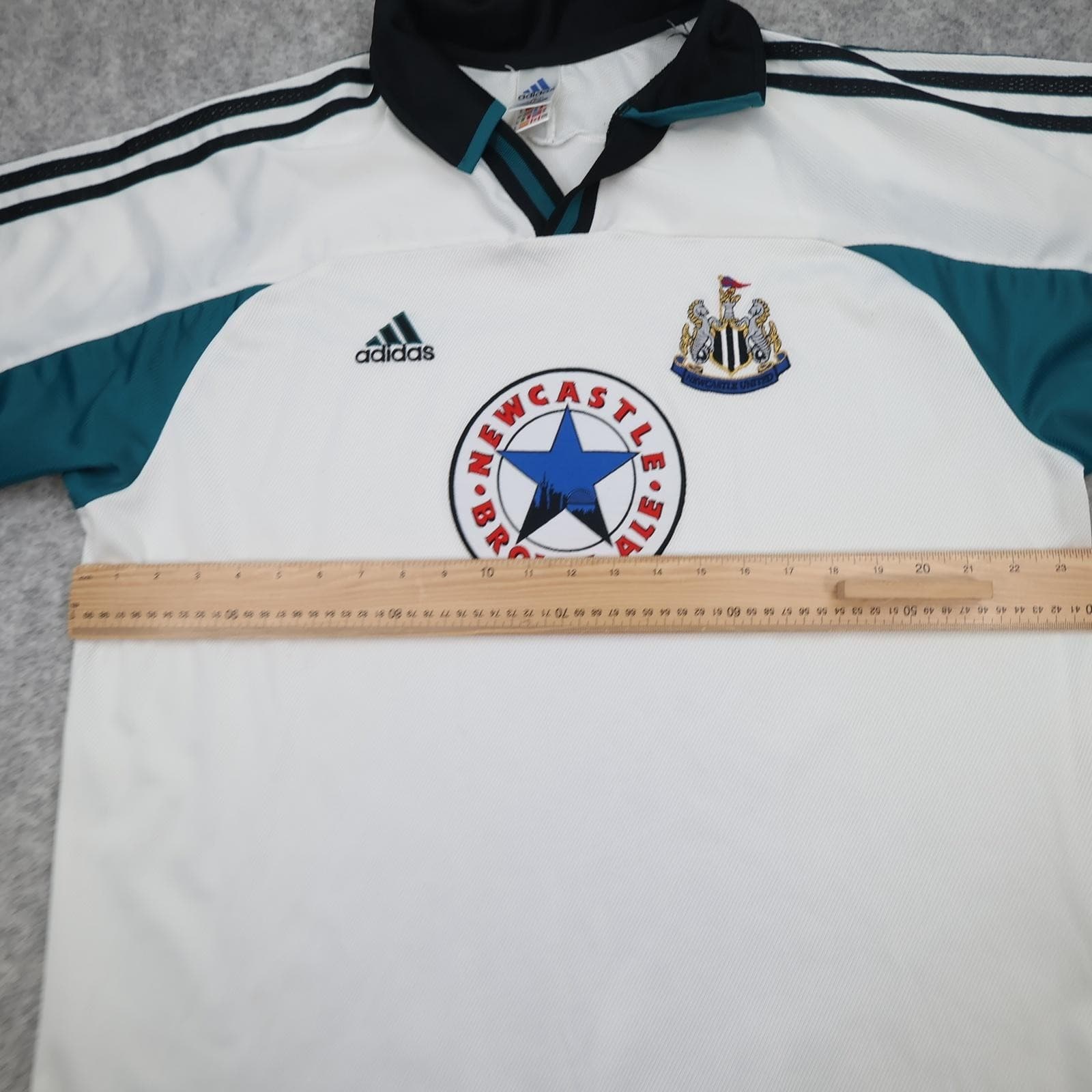 Vintage Newcastle United Shirt Mens XL White Away 1999 2000 Adidas Brown Ale photo 13