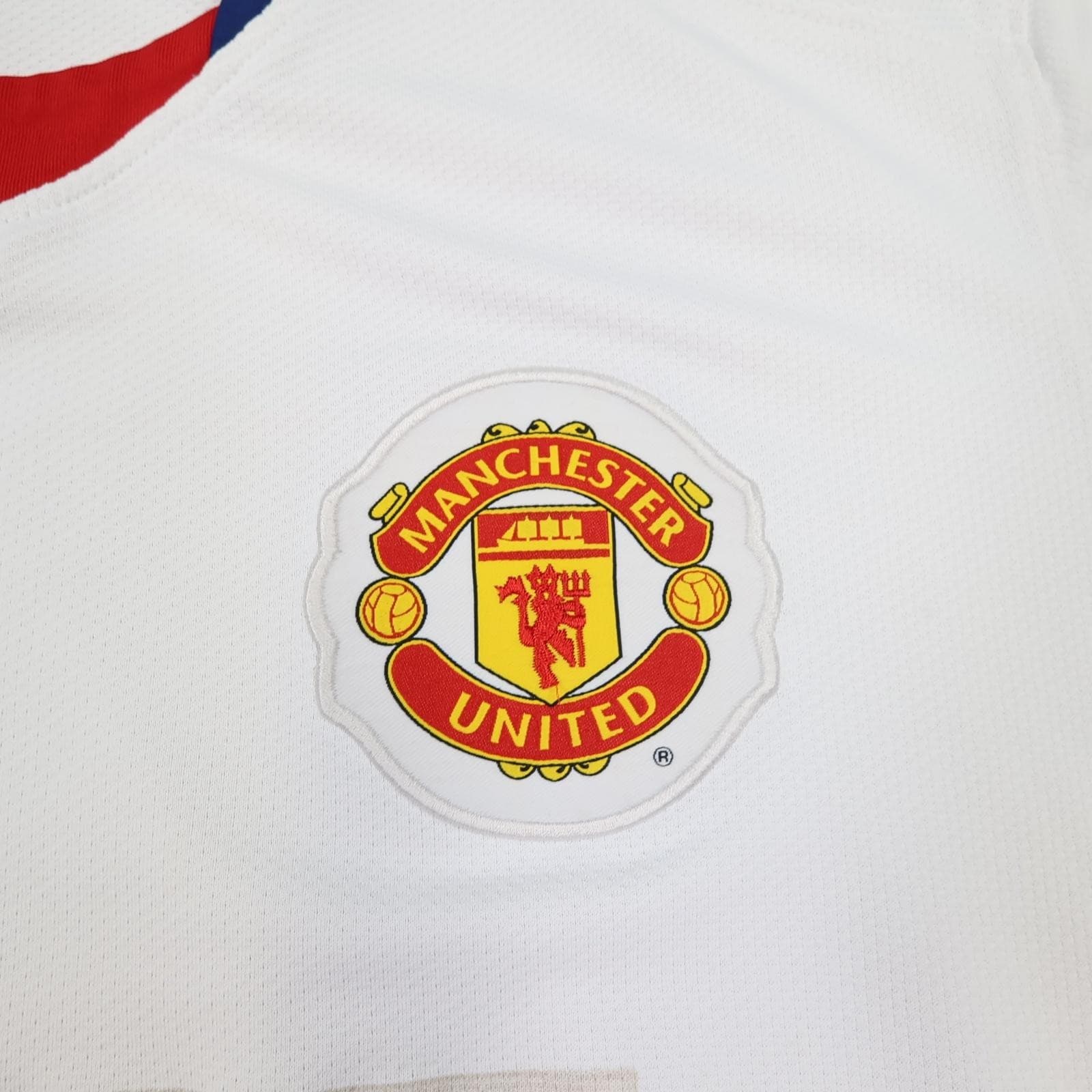 Manchester United Shirt Mens Medium White Away EPL 2008 2009 Nike AIG Jersey photo 4