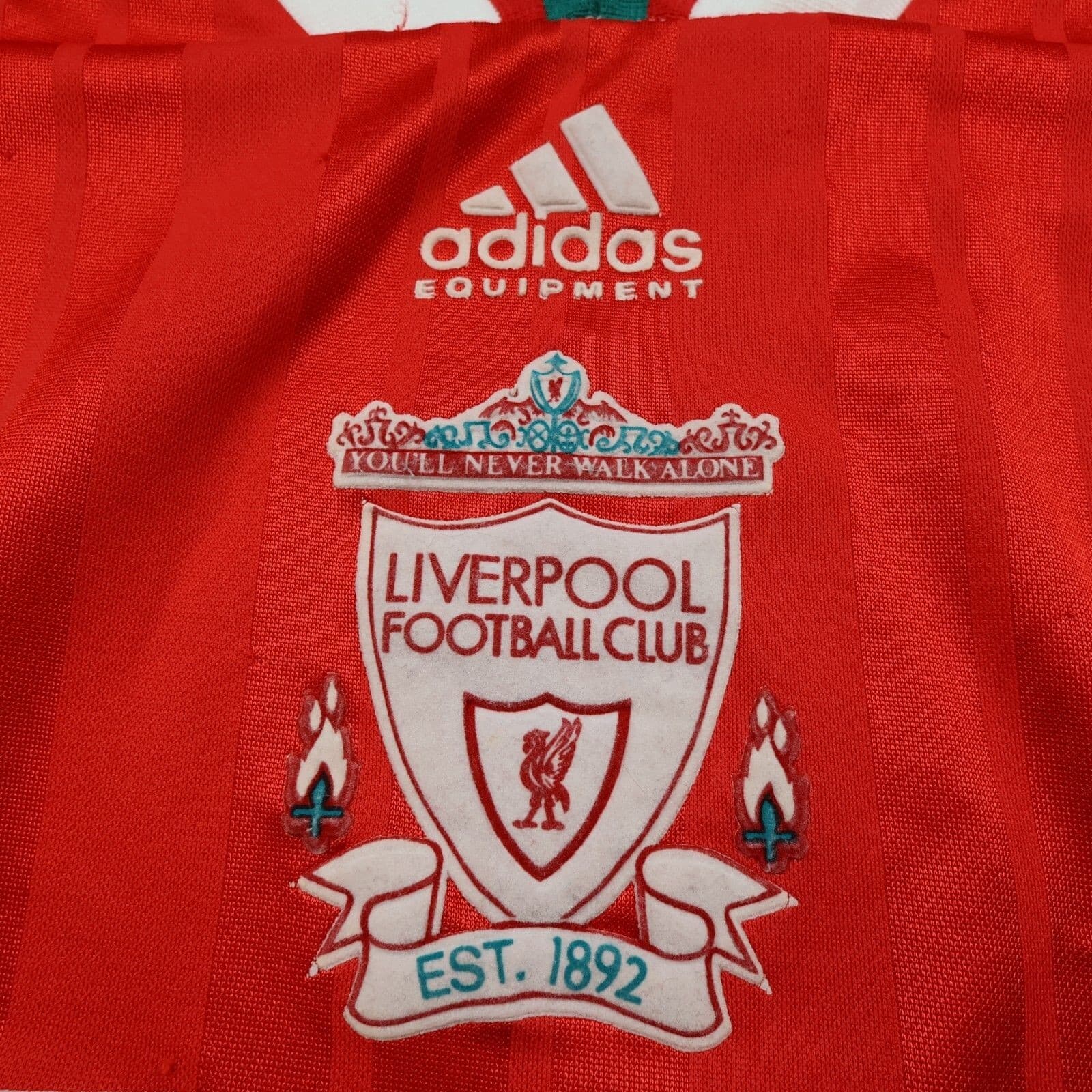 Vintage Liverpool Shirt Medium Red Home Kit 1993 1994 1995 Adidas 40 42 Jersey photo 6