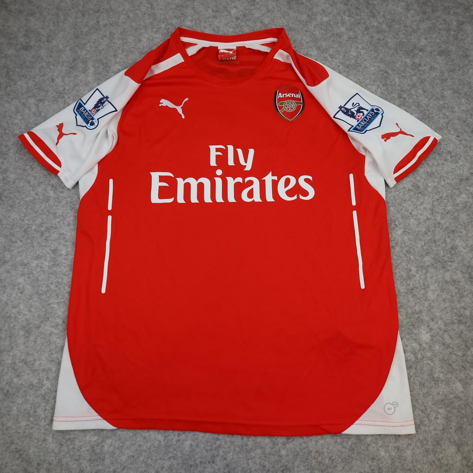 Arsenal Shirt Mens Large Red Home 2014 2015 Football Puma Giroud 12 Jersey photo 2