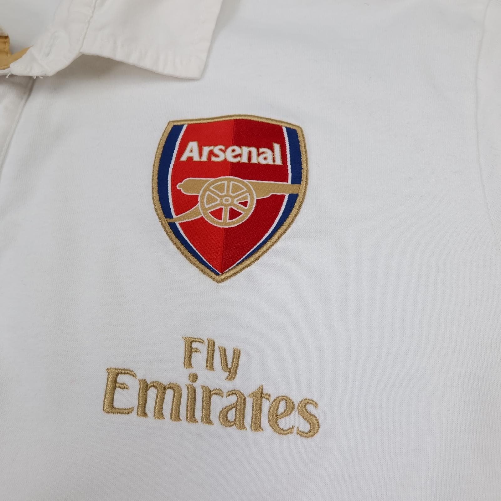 Arsenal Training Shirt Mens Large White EPL 2007 2008 Nike Fly Emirates Polo photo 3