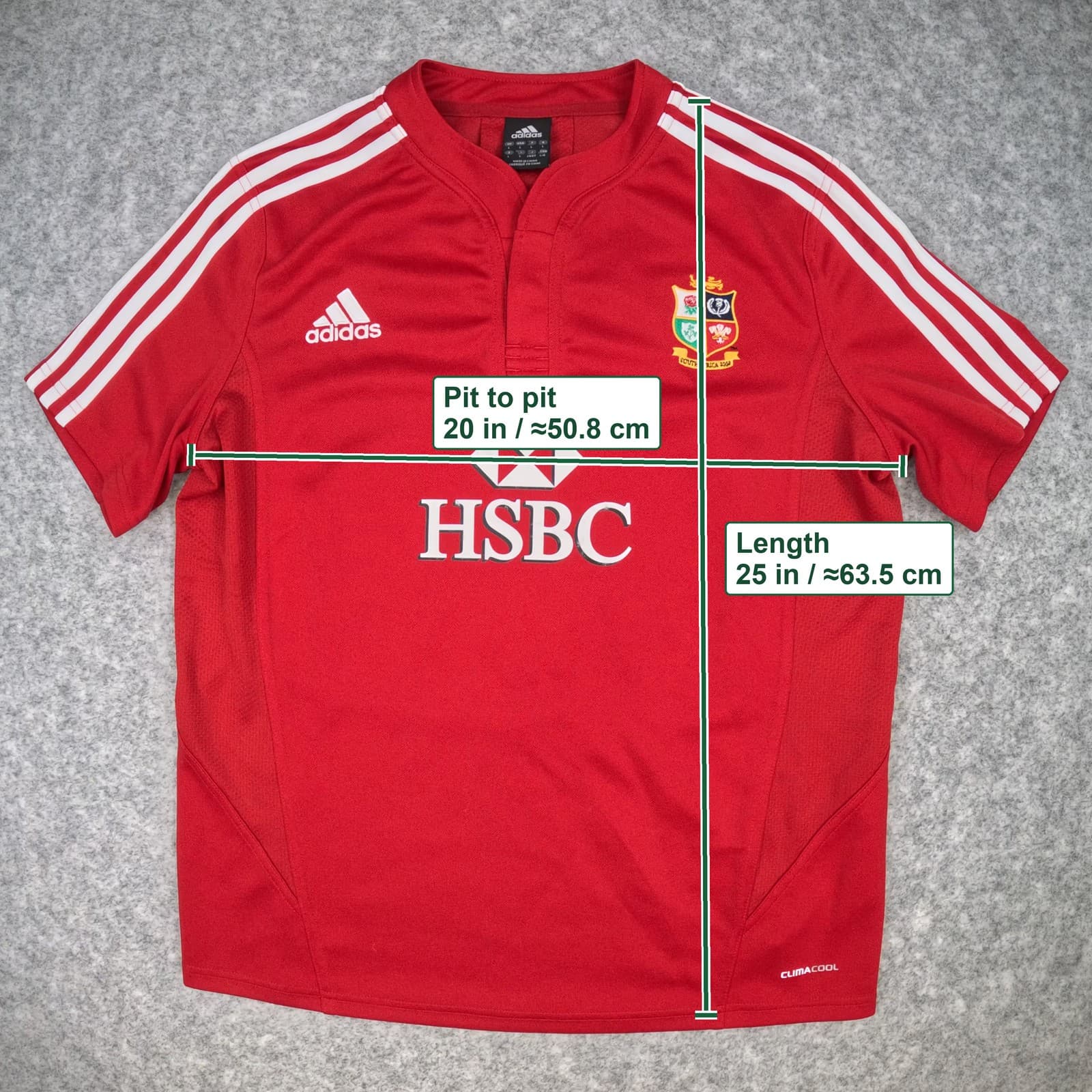 Lions Rugby Shirt Large Red Womens Ladies 2009 Adidas Short Sleeve Jersey photo 6