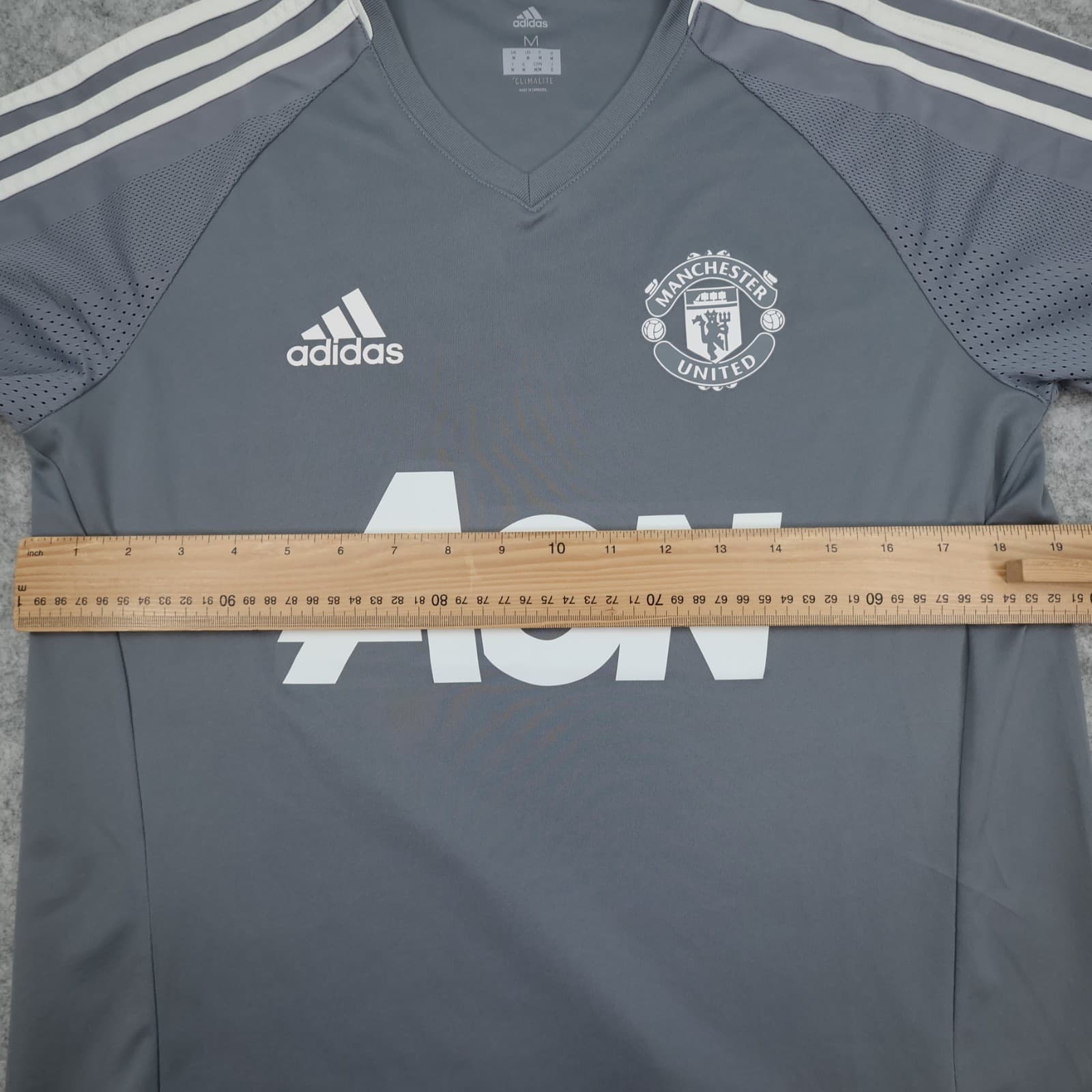 Manchester United Shirt Medium Grey Training Kit 2017 2018 Adidas Soccer Jersey photo 10