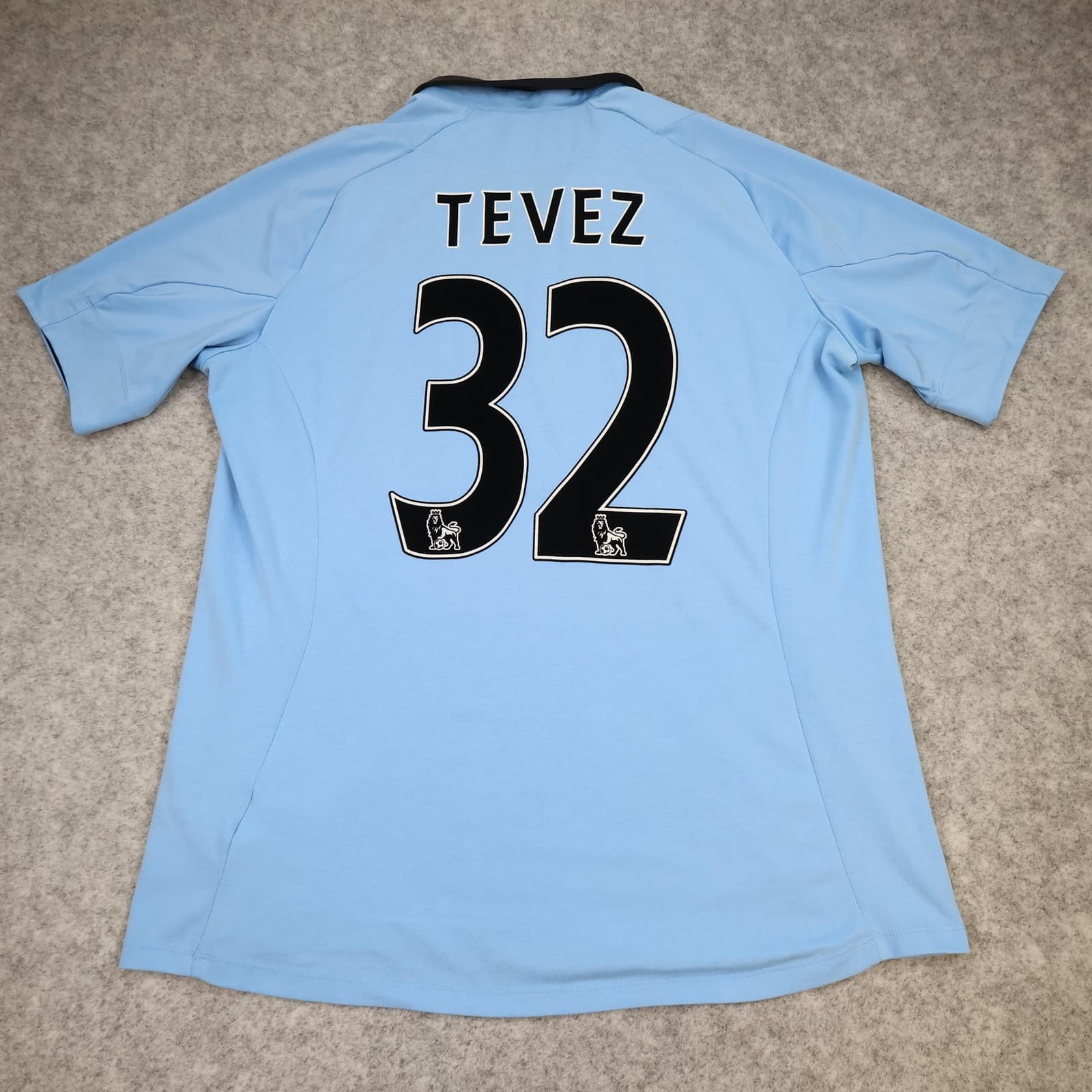 Manchester City Shirt Mens Large Blue Home 2012 2013 Umbro Tevez Soccer Jersey