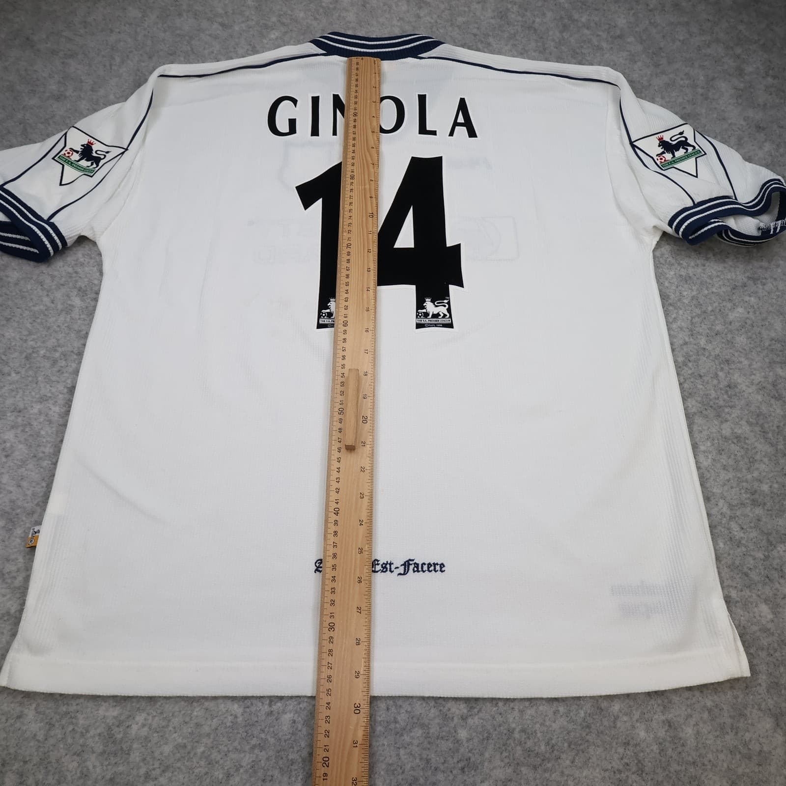 Tottenham Hotspur Shirt Extra Large White Home 1997 1999 Pony David Ginola 14 photo 15