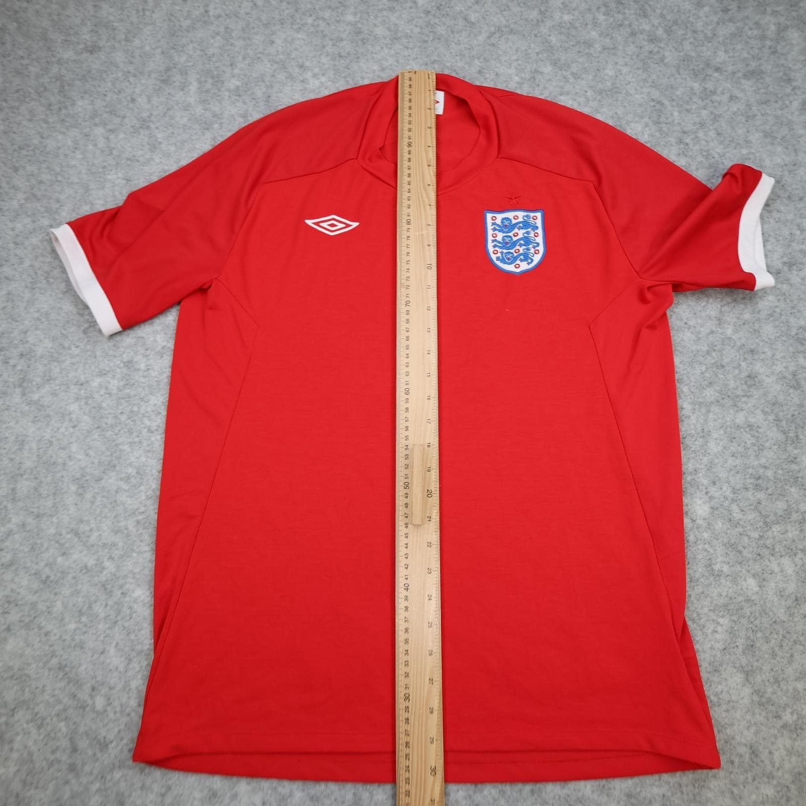 England Away Shirt Mens Large Red 2010 2011 Football Umbro Three Lions Jersey photo 10