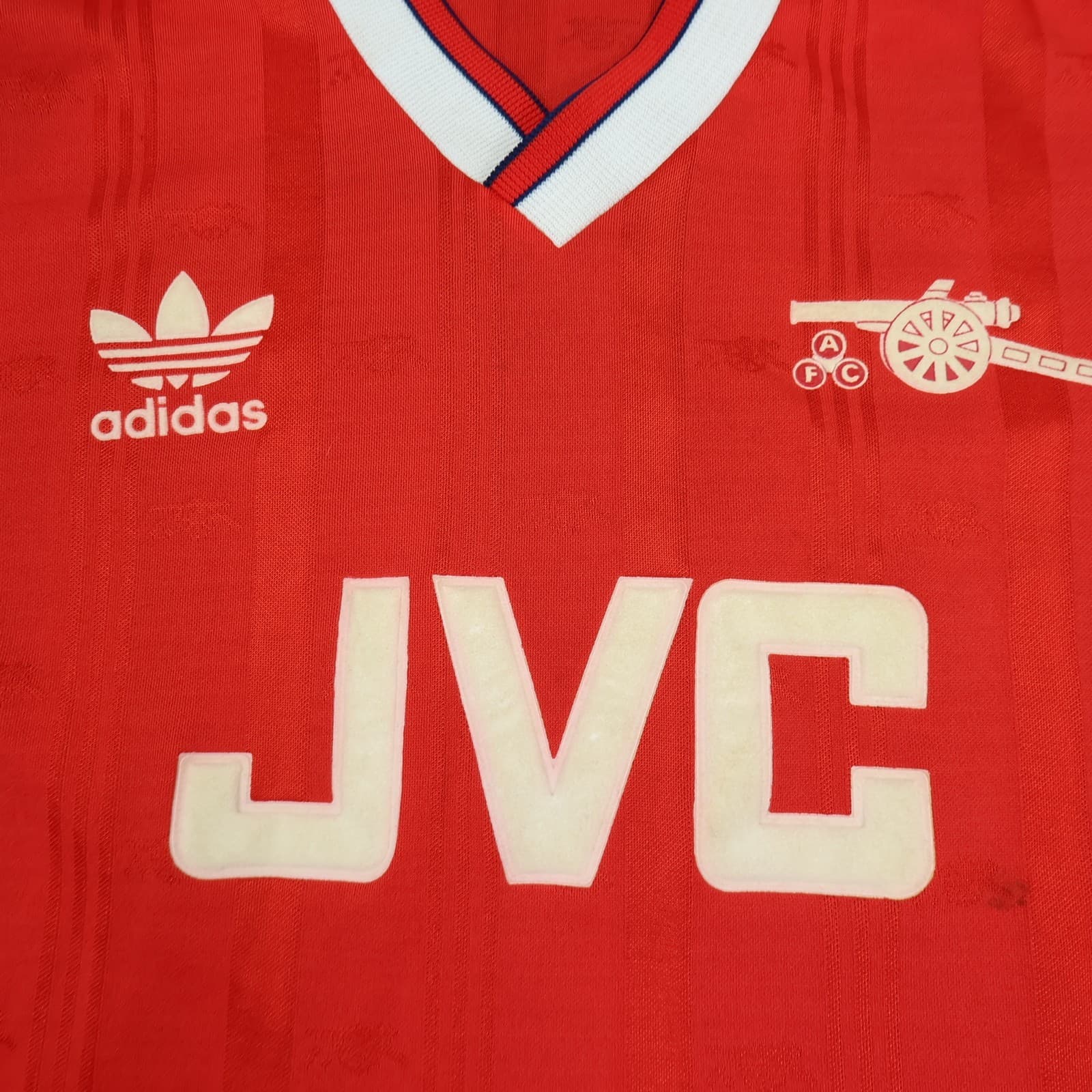 Vintage Arsenal Shirt Large Red Home Kit 1986 1988 Adidas Jersey JVC 80s photo 6