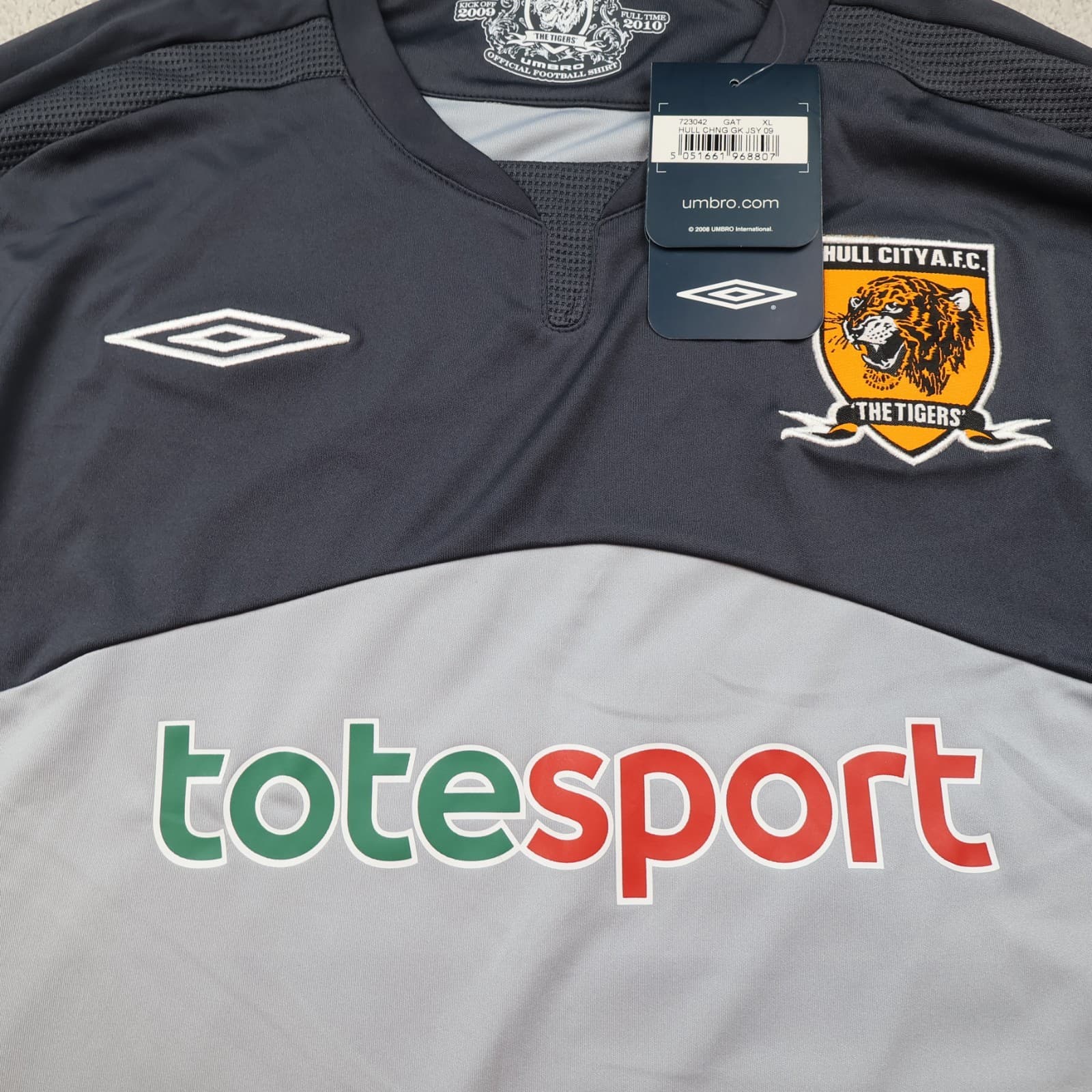 Hull City Shirt Extra Large Grey Goalkeeper Kit 2009 2010 Umbro Football Jersey photo 3