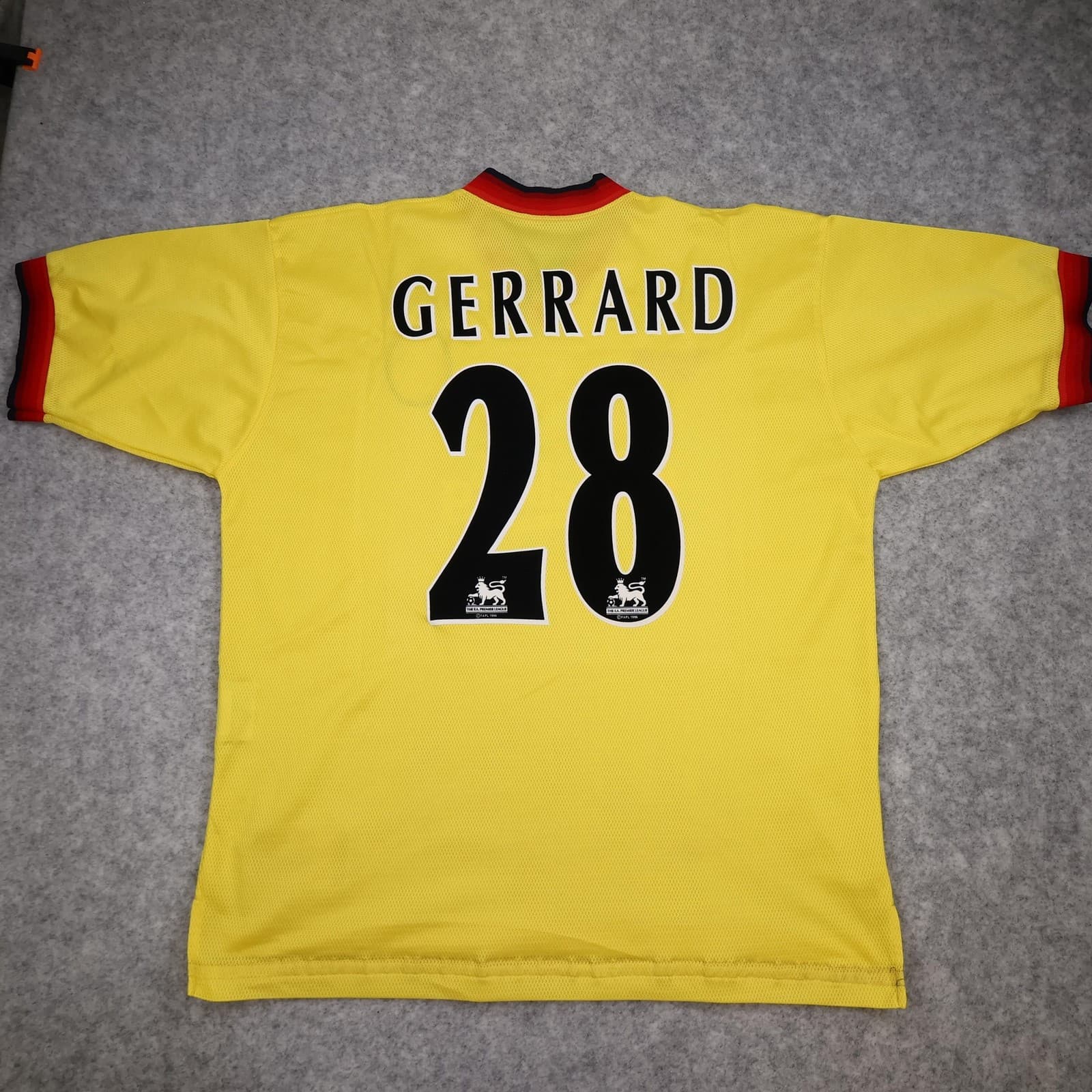 Vintage Liverpool Away Shirt Mens Large 1997 1999 Yellow Reebok Gerrard Jersey