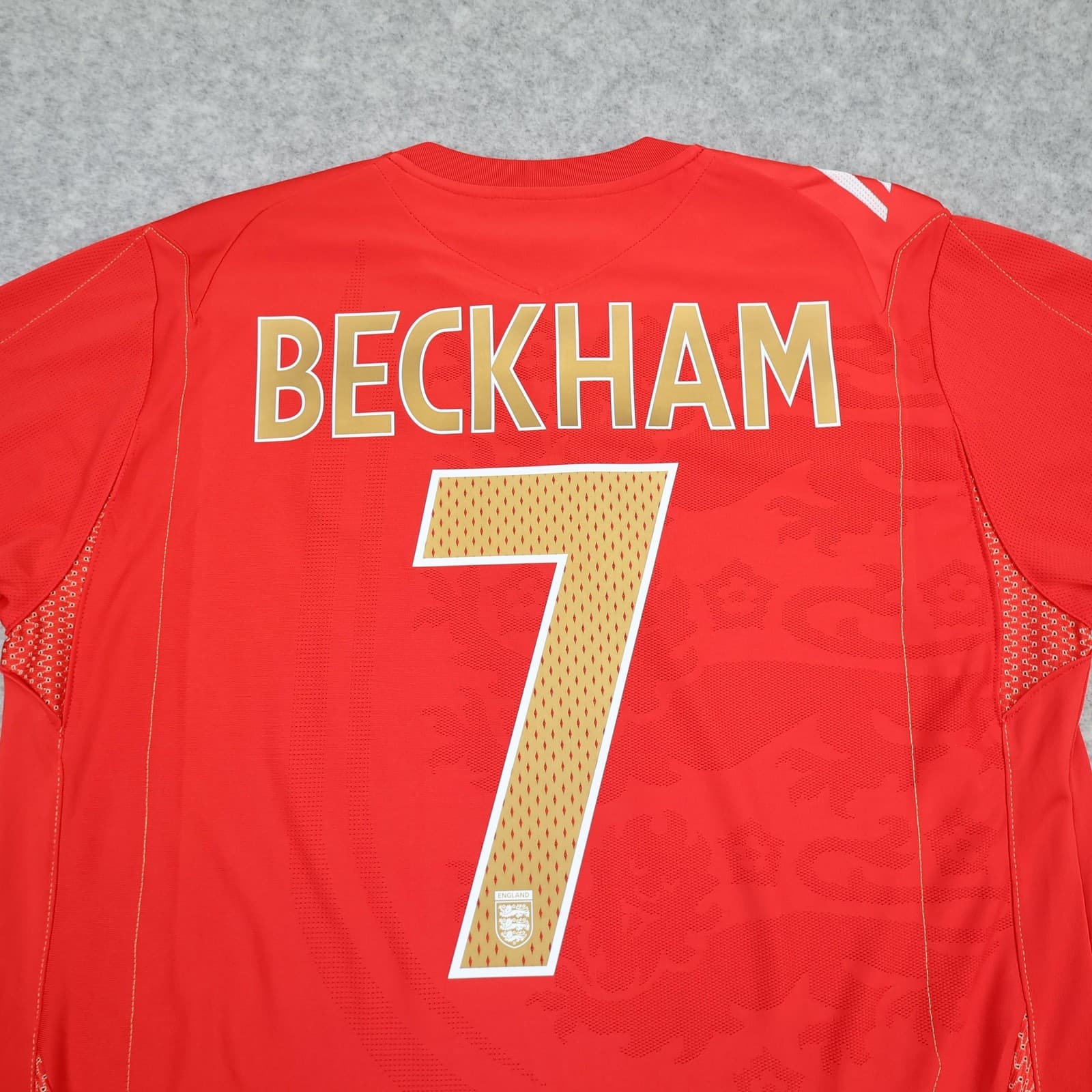 England Away Shirt Mens Large Red 2006 2008 Football Umbro Beckham 7 Jersey photo 12