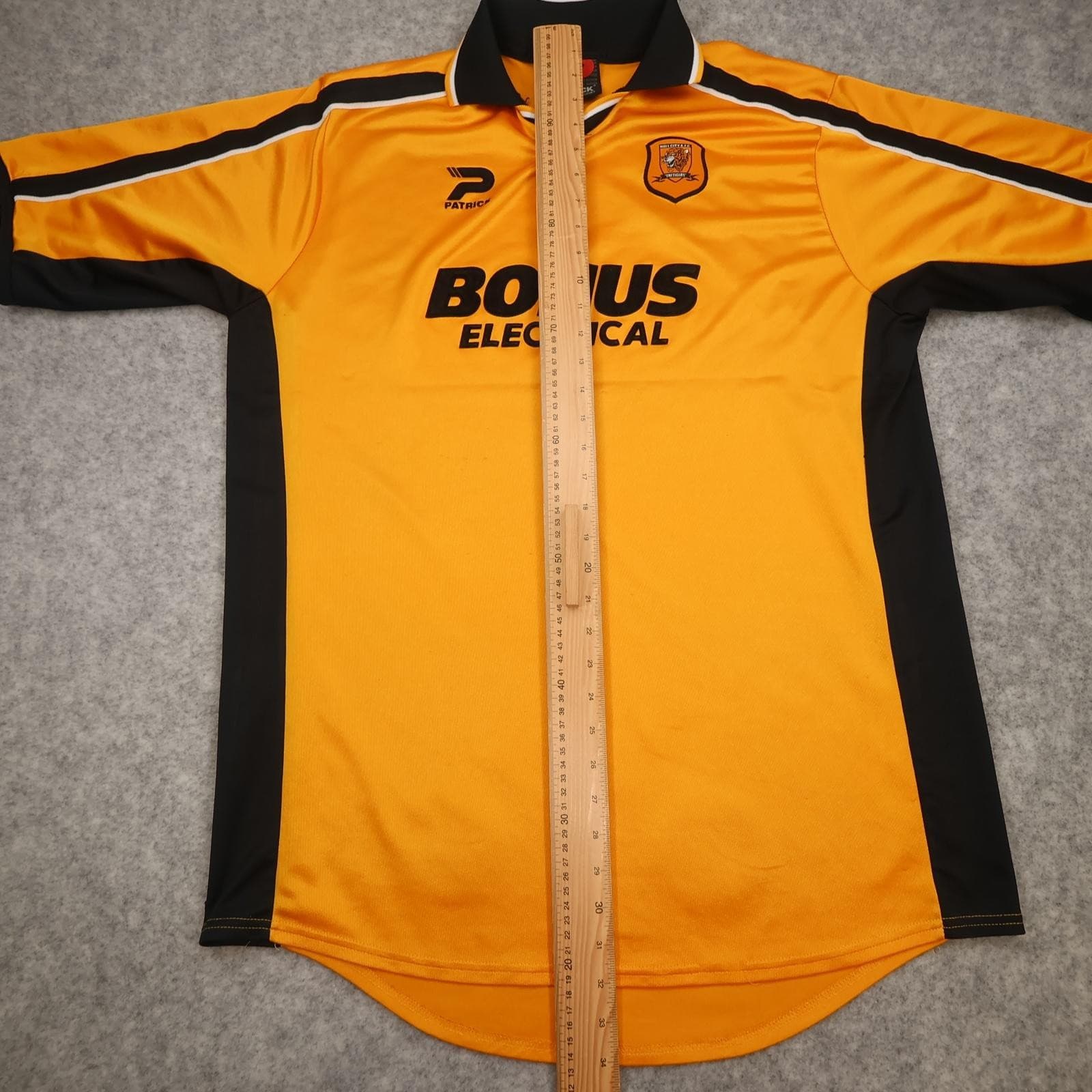 Vintage Hull City Shirt Mens 2XL 2002 2004 Yellow Home Patrick Bonus Electrical photo 12