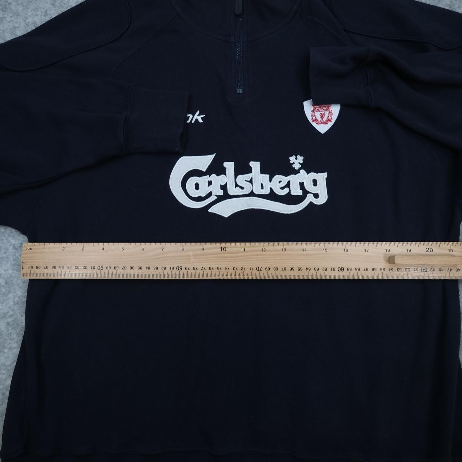 Vintage Liverpool Training Drill Top Mens Small Blue Football Reebok Carlsberg photo 8