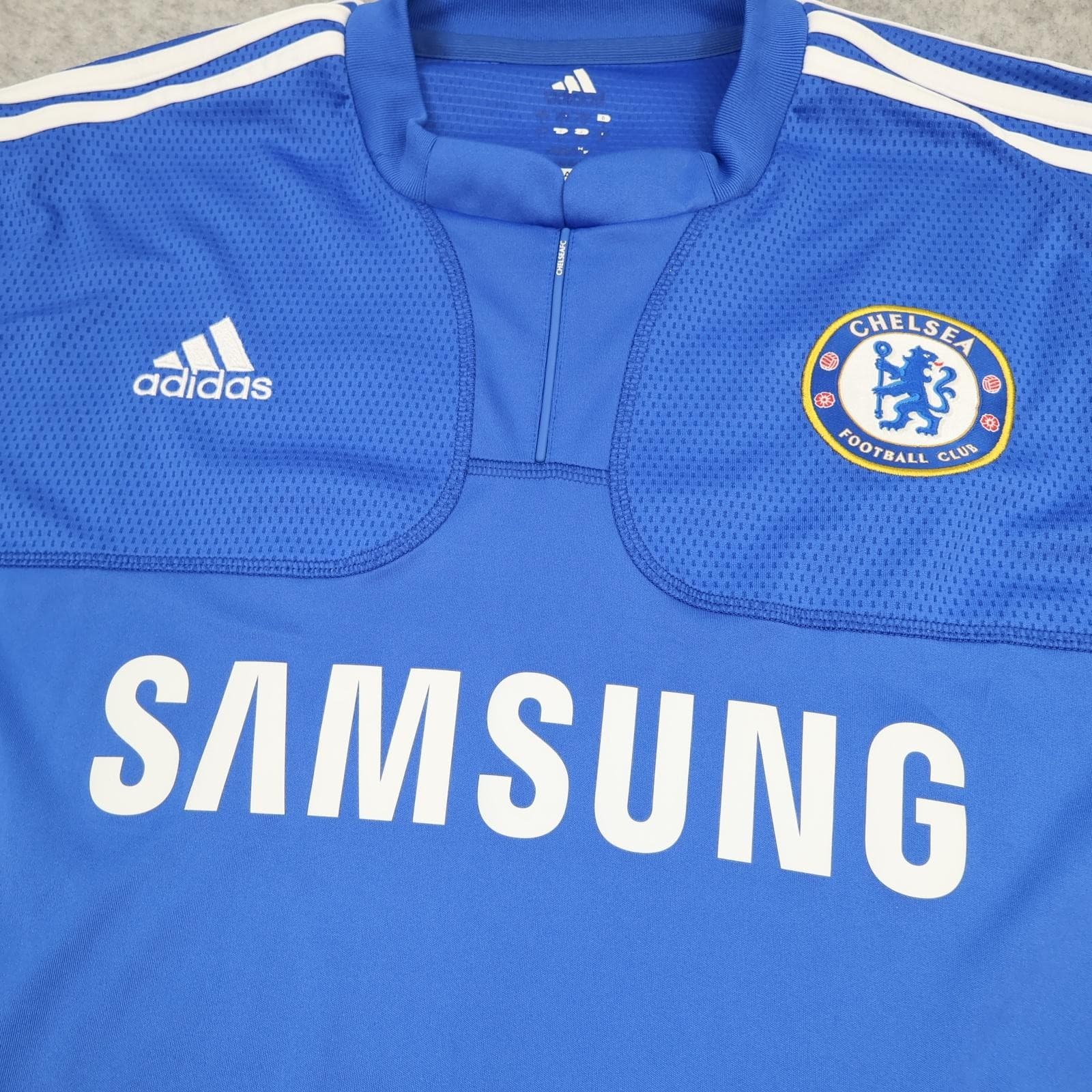 Chelsea Shirt Mens Medium Blue Home 2009 2010 Adidas Drogba 11 Soccer Jersey photo 3