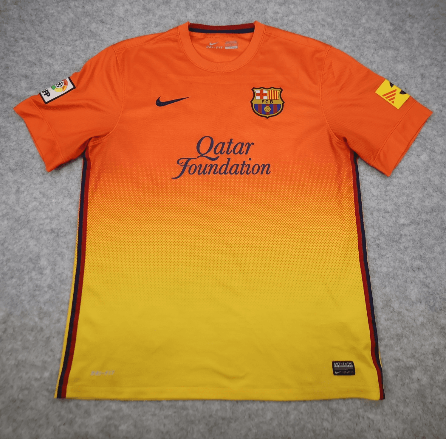 Barcelona Shirt Large Orange Away Kit 2012 2013 Nike Soccer Jersey