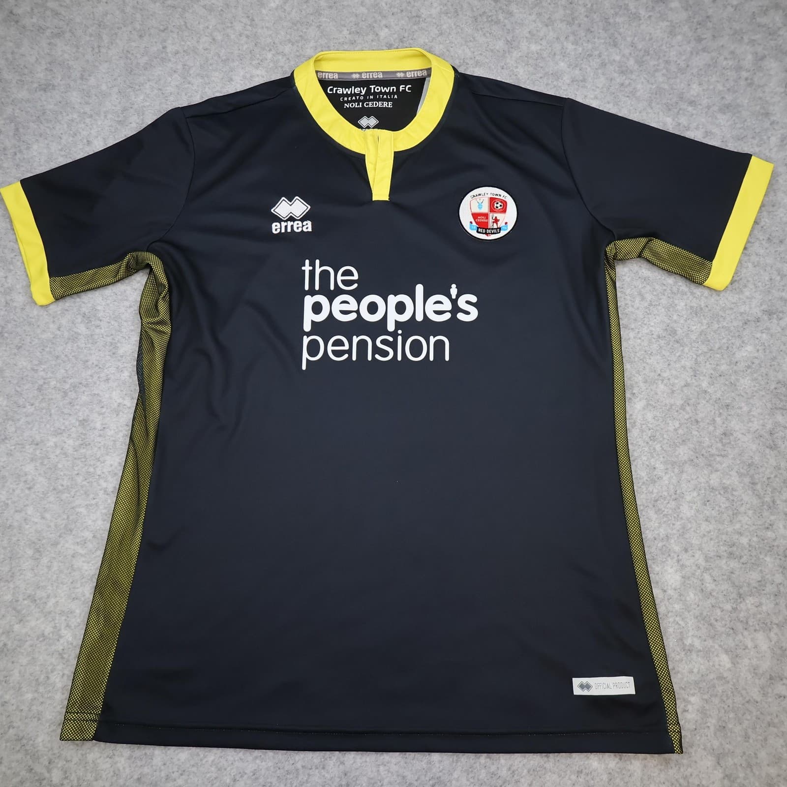 Crawley Town Shirt Mens XL Black 2018 2019 Errea Soccer Jersey
