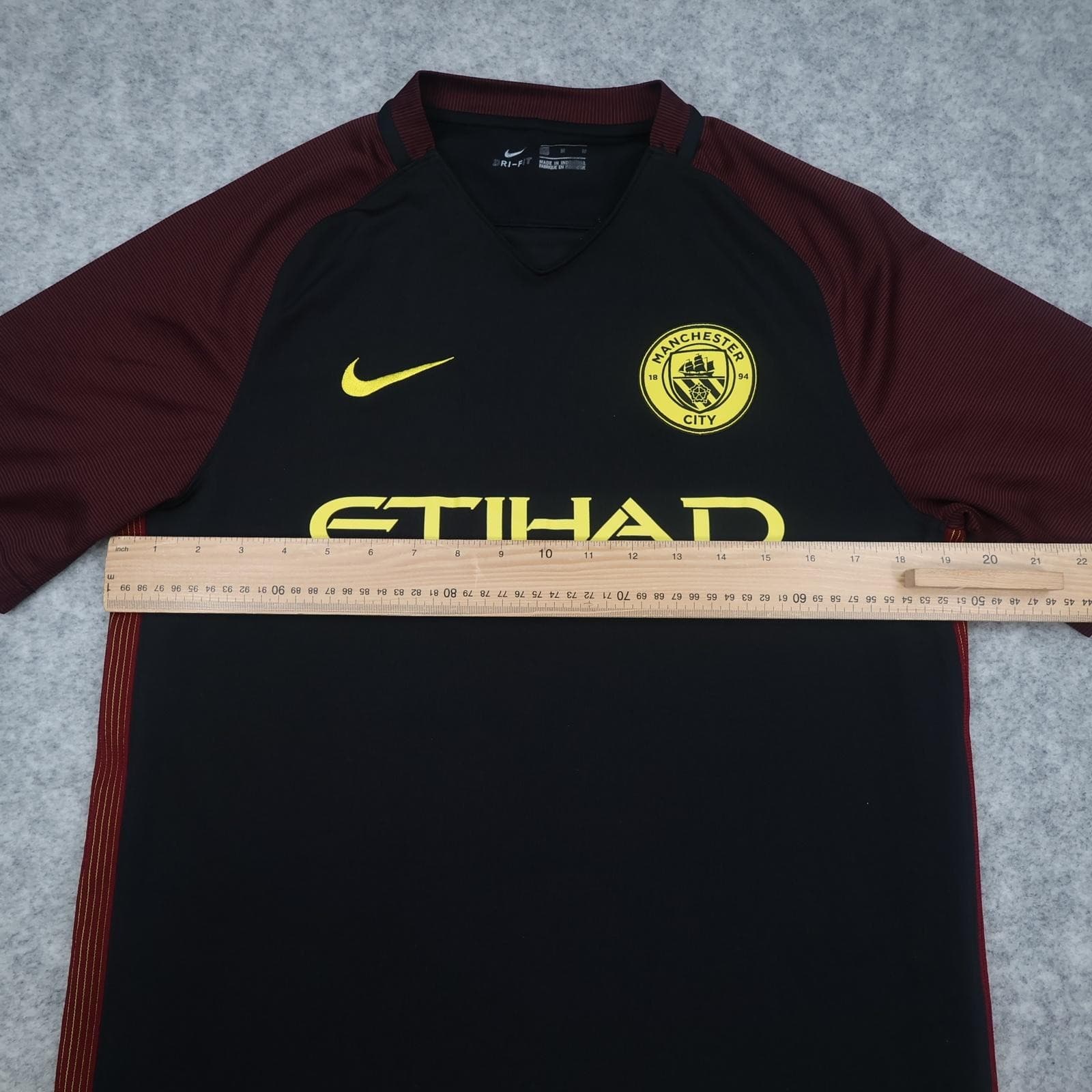 Manchester City Away Shirt Mens Medium Black 2016 2017 Football Nike Airways photo 10