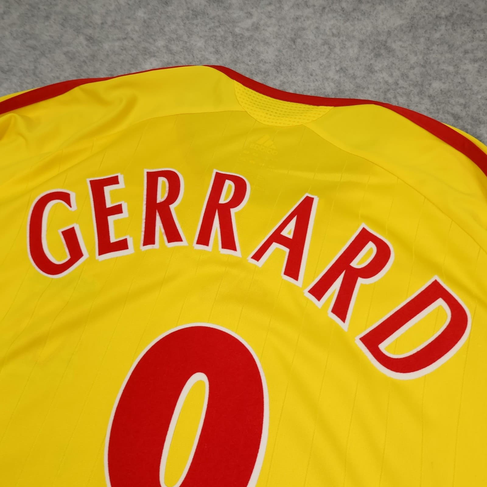 Liverpool Shirt Mens XL Yellow Away Kit 2006 2007 Adidas Gerrard 8 Soccer Jersey photo 9