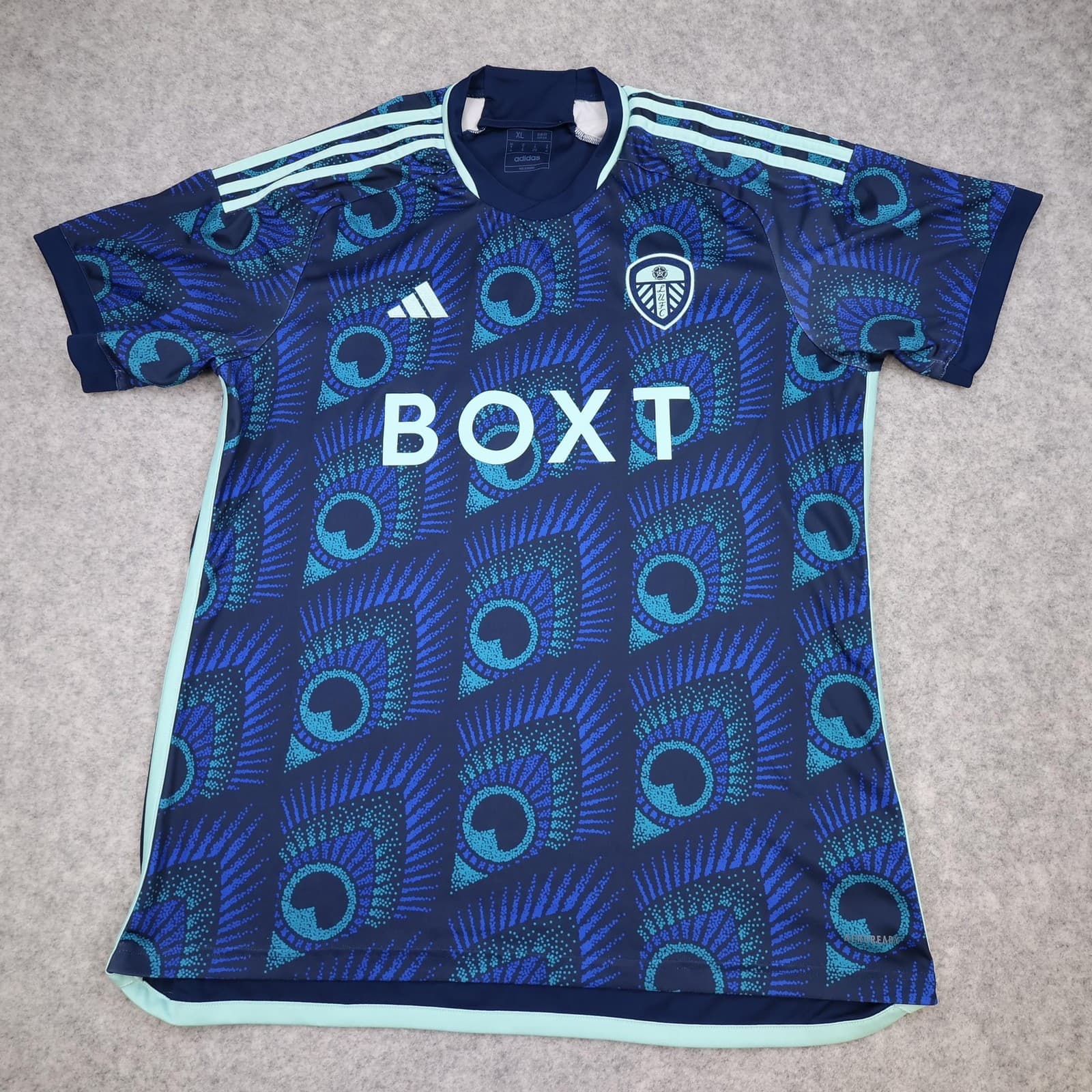 Leeds United Shirt Mens XL Blue Away Kit 2023 2024 Adidas Soccer Jersey