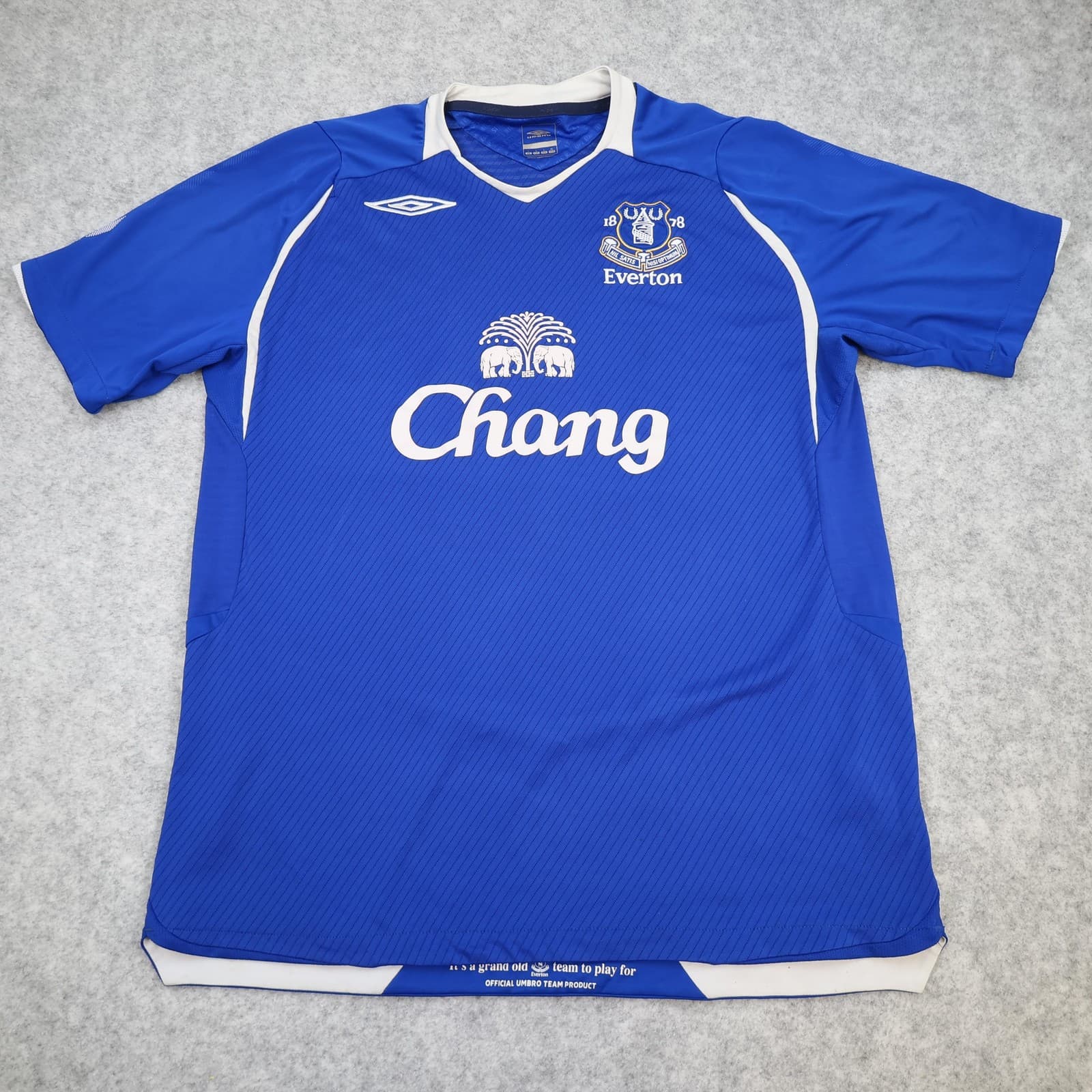 Everton Shirt Mens Large Blue Home Kit EPL 2008 2009 Umbro Chang Soccer Jersey
