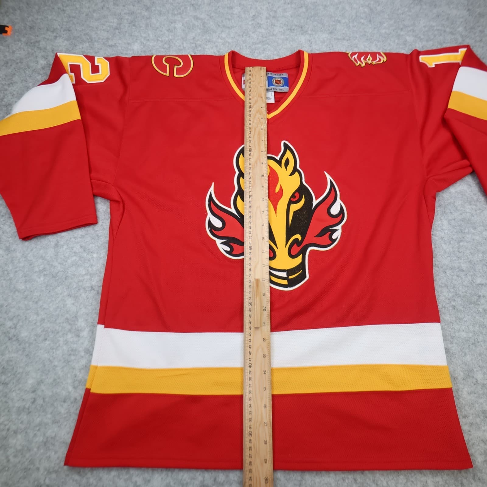 Vintage Calgary Flames Jersey Large Red NHL 90s Hockey Shirt CCM Jarome Iginla photo 9
