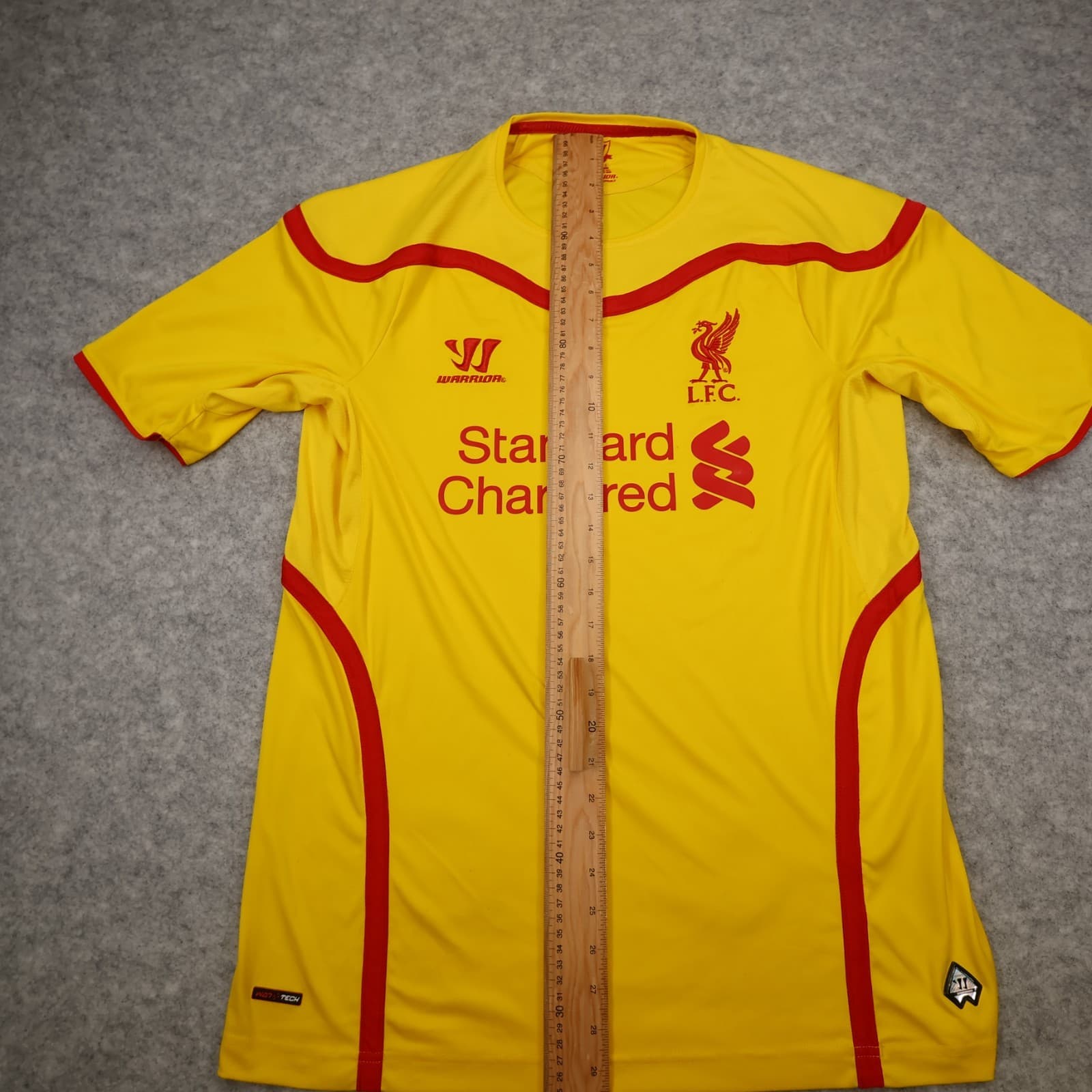 Liverpool Shirt Large Yellow Away Kit 2014 2015 Warrior Soccer Jersey photo 13
