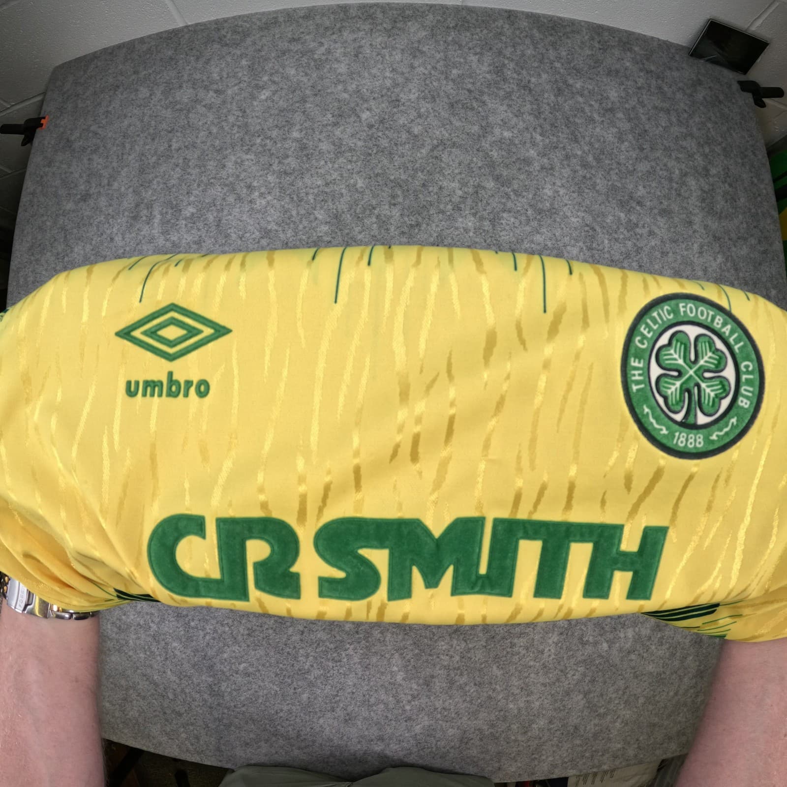 Vintage Celtic Football Shirt Medium Yellow Away 1989 91 Umbro Soccer Jersey photo 6