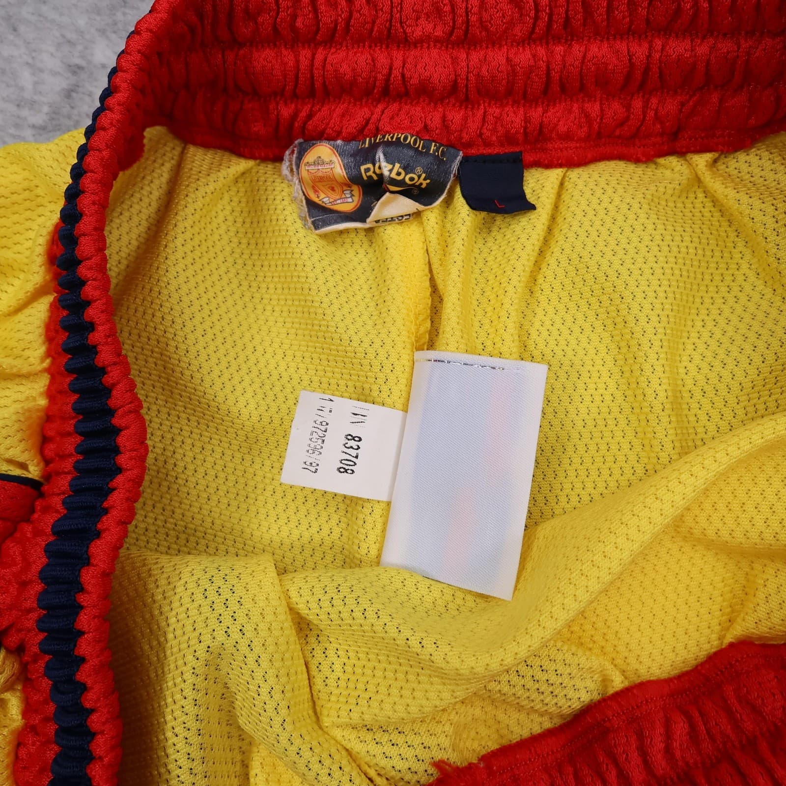 Vintage Liverpool Shorts Mens Large Yellow Red Football Reebok Soccer 1997 1999 photo 9