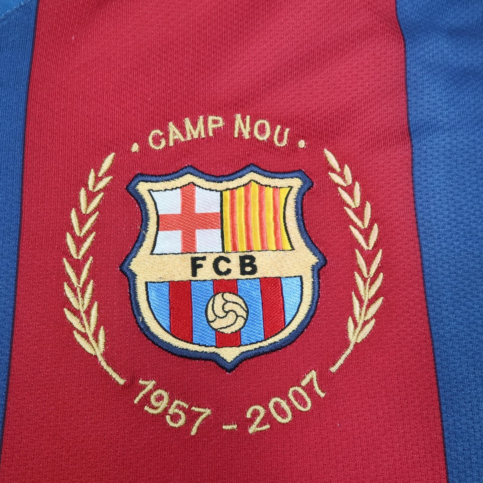 Barcelona Shirt Mens Large Red Blue Home 2007 2008 Football Nike Ronaldinho 10 photo 9