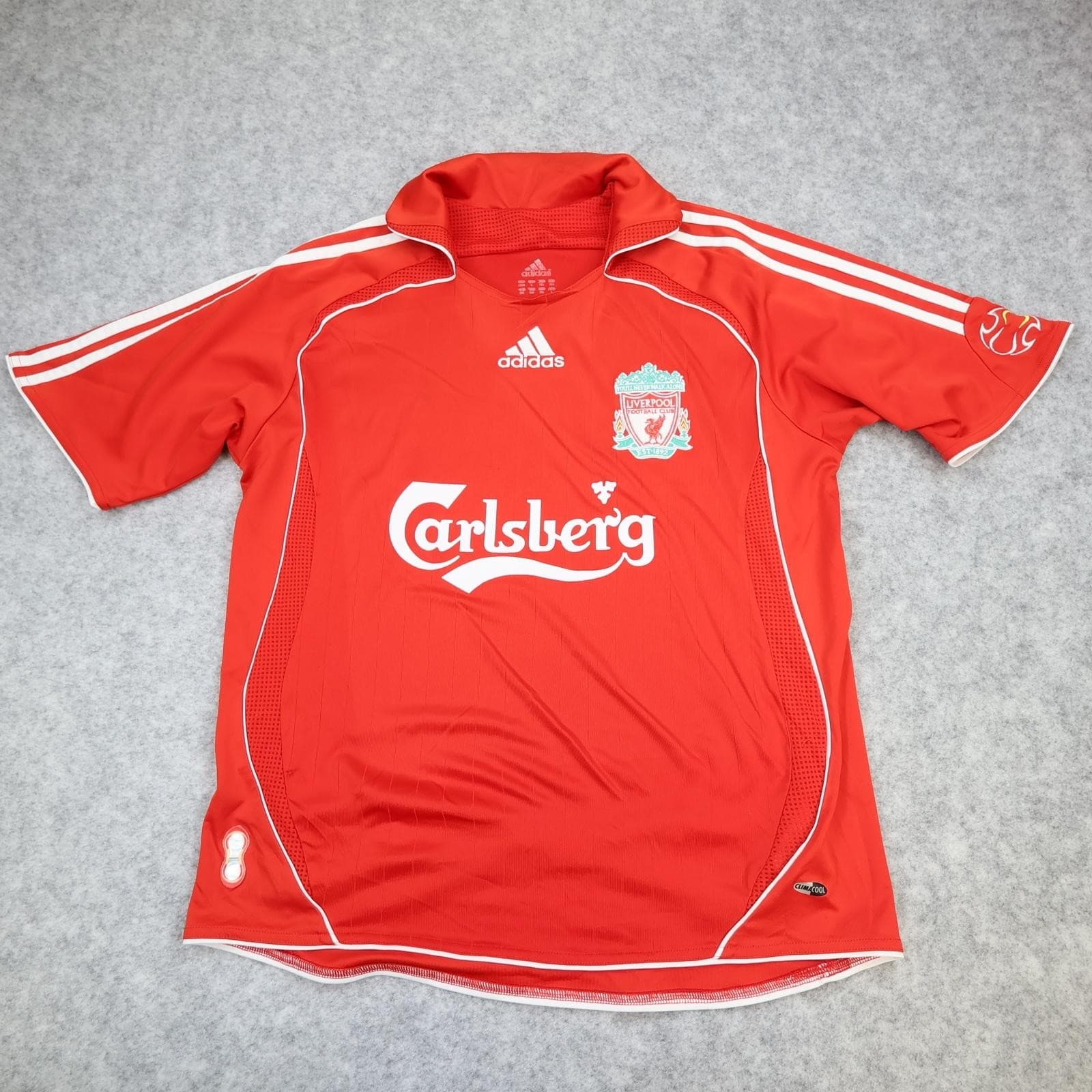 Liverpool Shirt Mens Extra Large Boys Red Home 2006 2008 Adidas Carlsberg