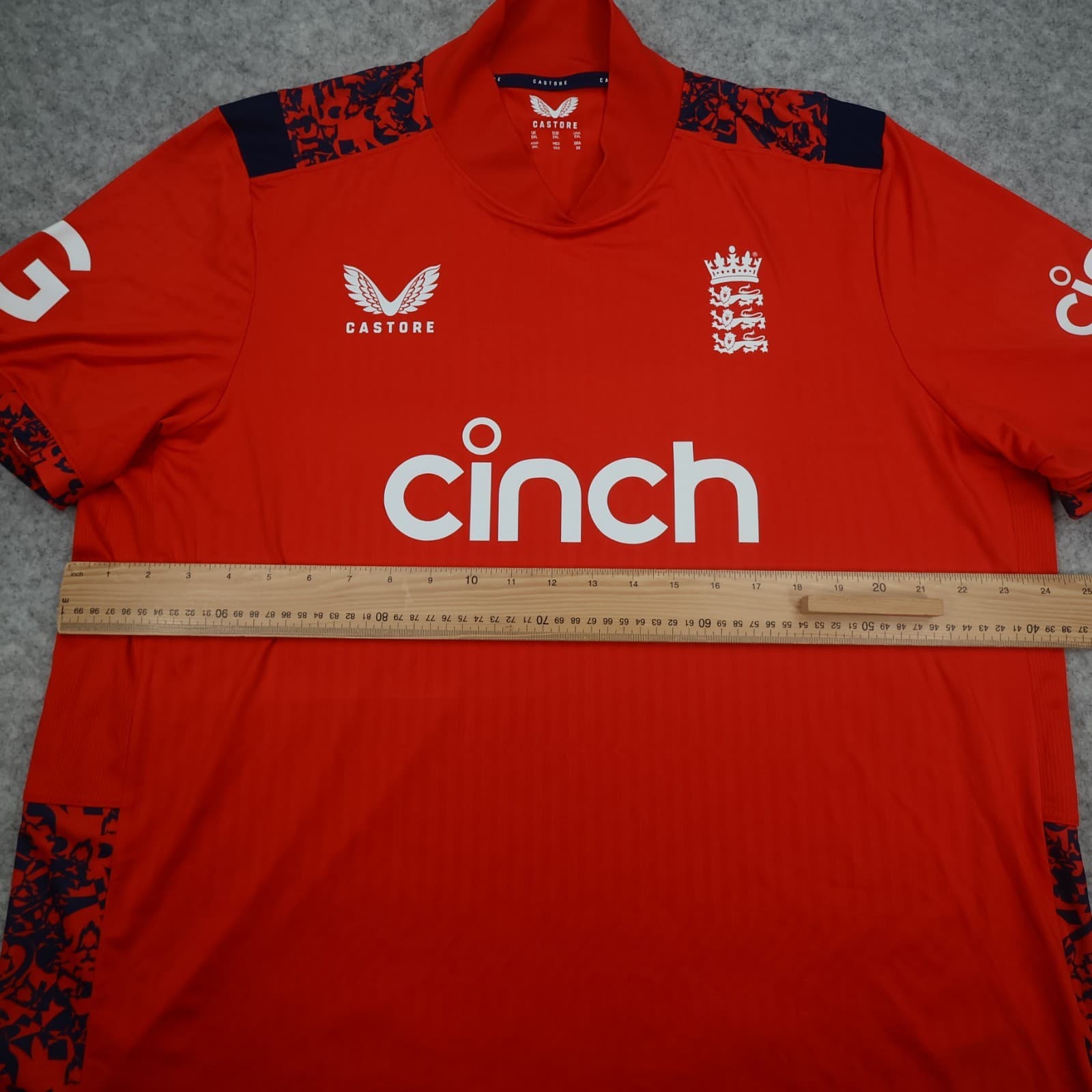 England Cricket Shirt 2XL Red 2024 2025 T20 Cinch Castore Shirt photo 9
