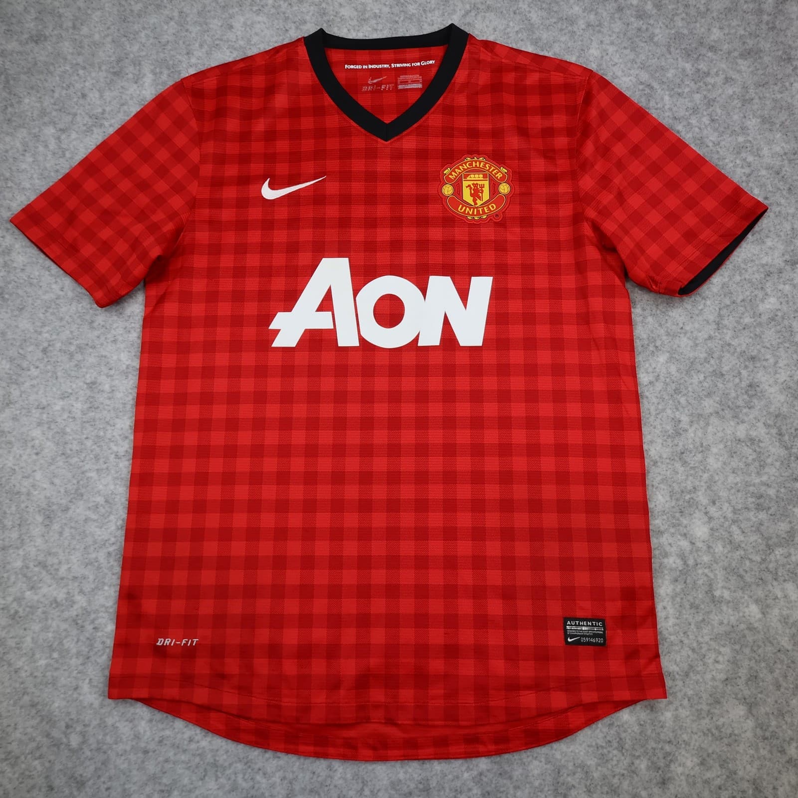 Manchester United Shirt Mens Medium Red Home 2012 2013 Football Nike Vidic 15 photo 2