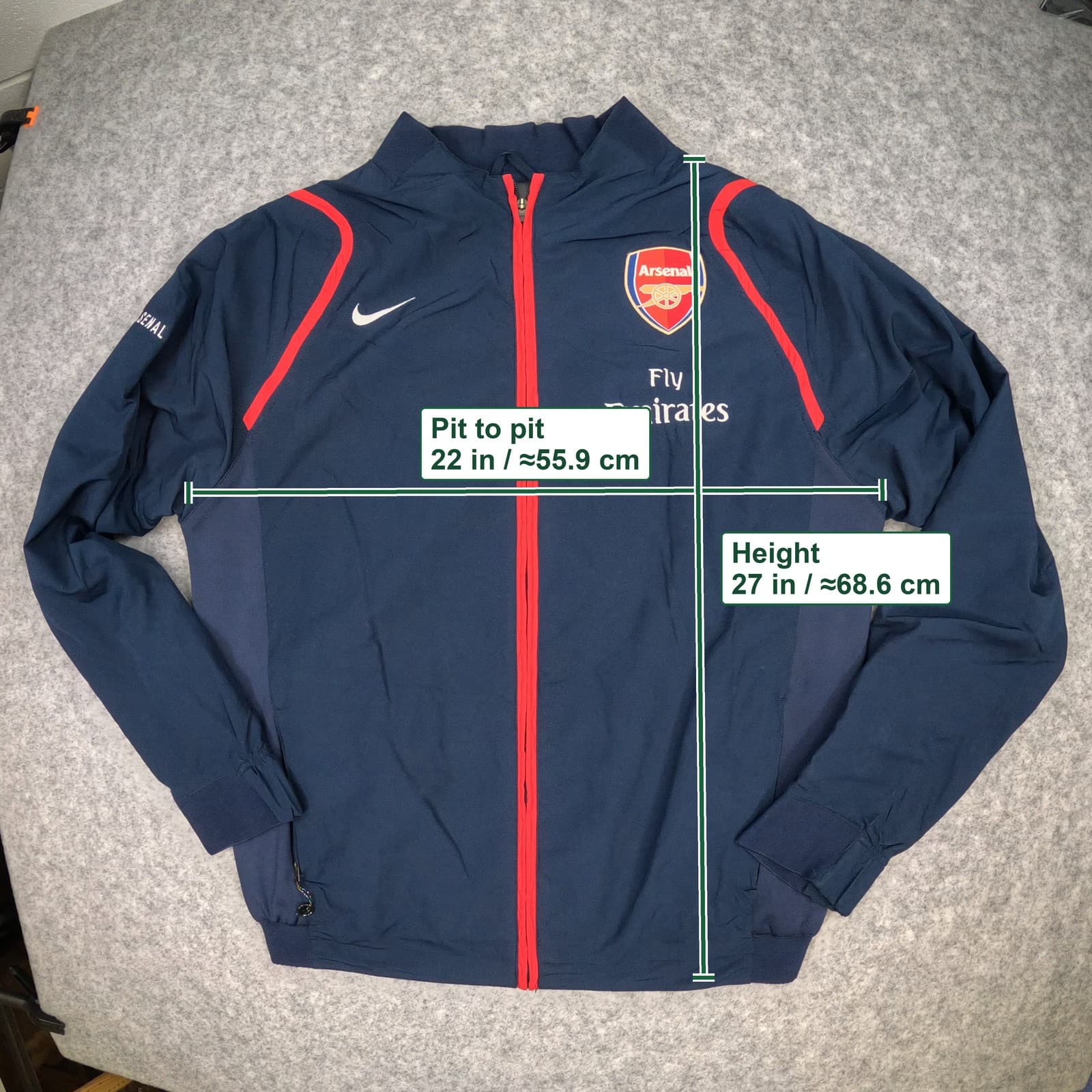 Vintage Arsenal Track Jacket Large Blue 2006 2007 Nike Tracksuit Top Soccer photo 3
