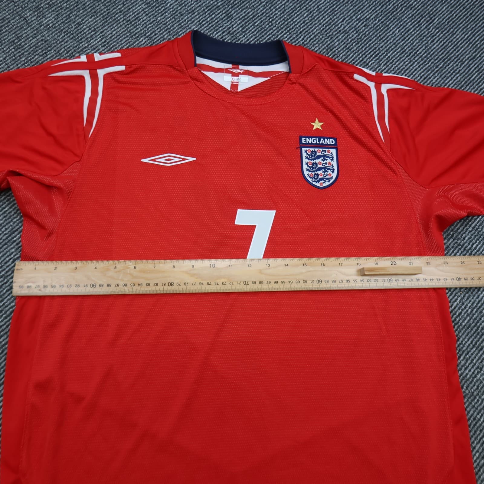 England Football Shirt Extra Large Red Away Euro 2004 2006 Jersey David Beckham photo 8