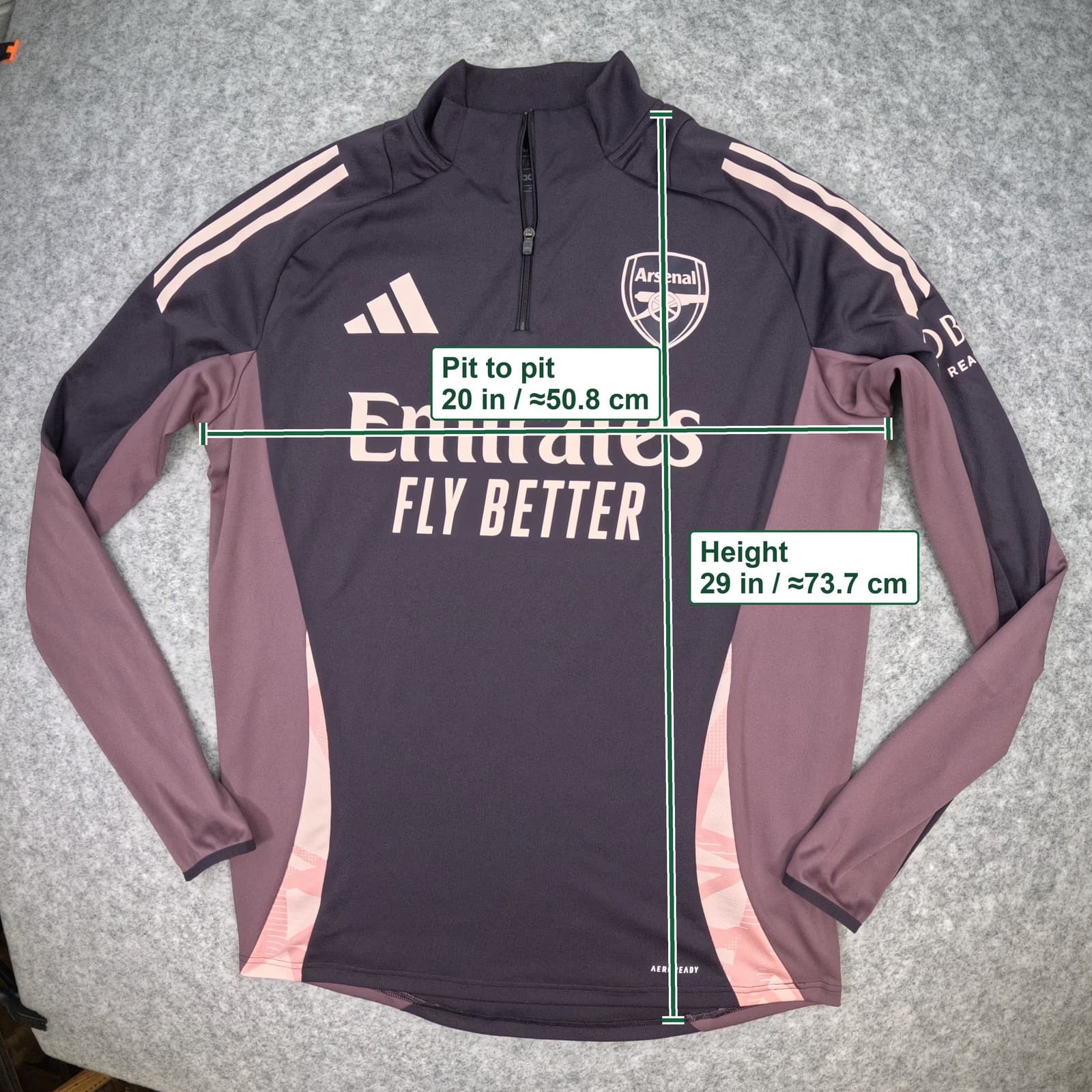 Arsenal Training Top Medium Adidas Tiro 2024 2025 Sweatshirt 1/4 Zip Football photo 4
