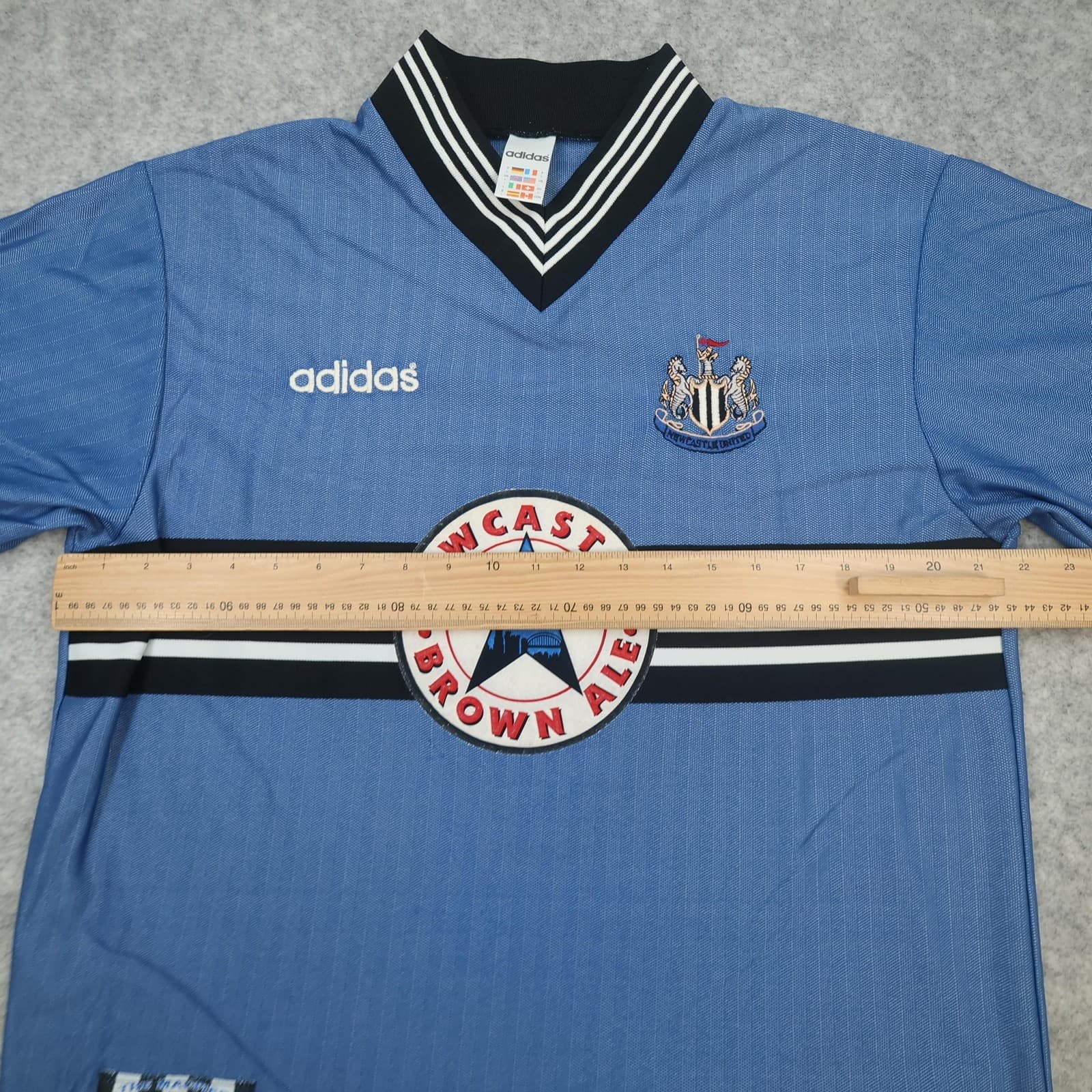 Vintage Newcastle United Shirt Mens Large Blue Away Adidas Brown Ale 1996 1997 photo 11