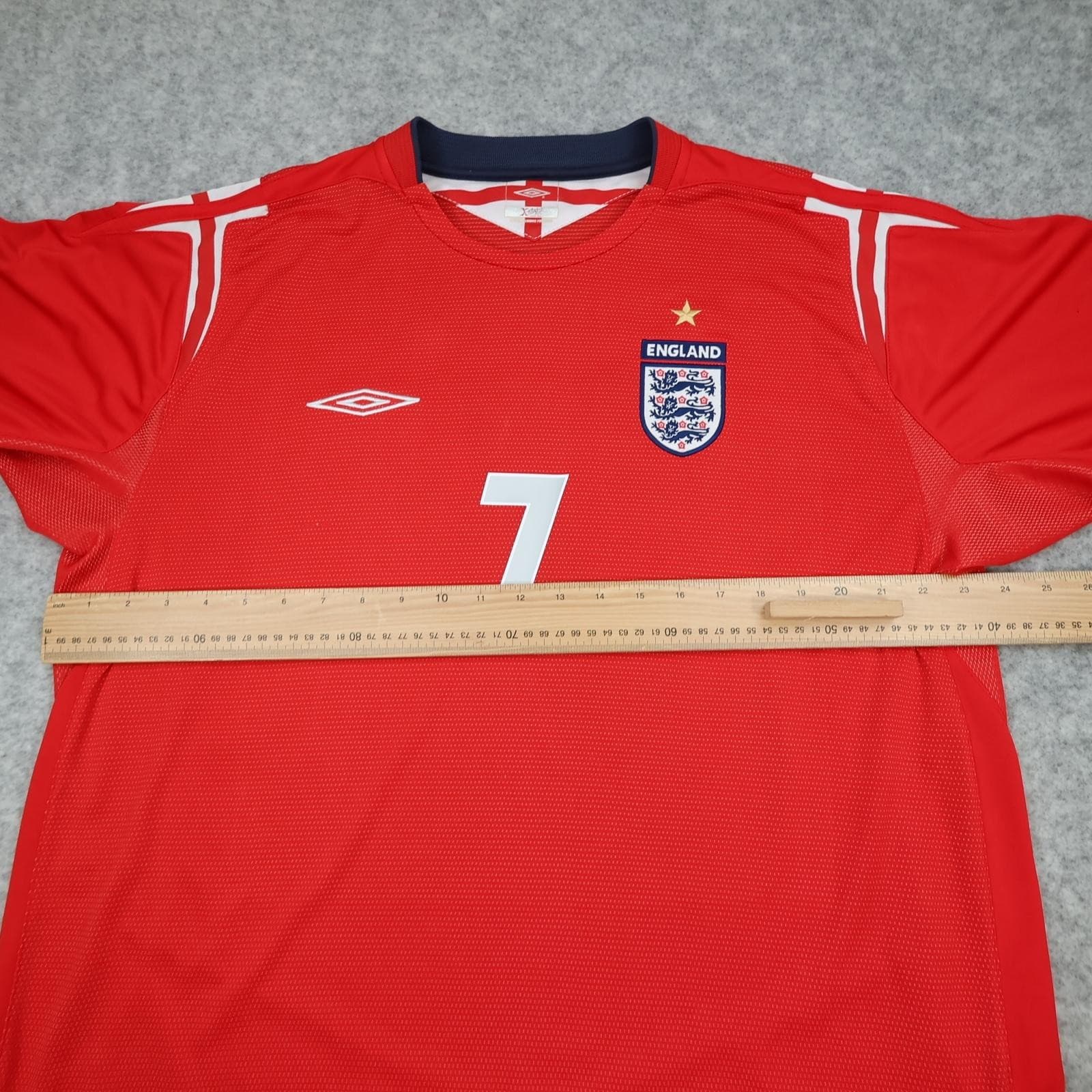 Vintage England Away Shirt Mens 2XL Red 2004 2006 Football Umbro Beckham photo 13