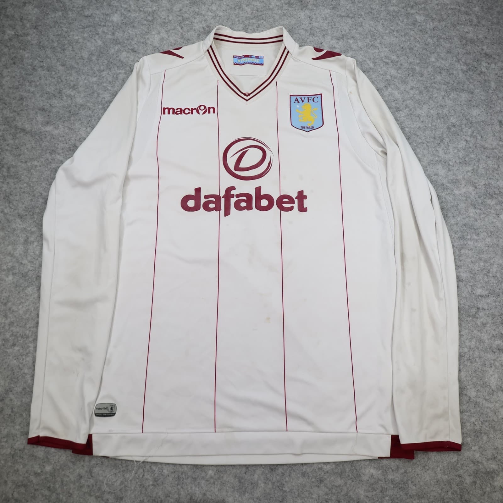 Aston Villa Shirt Medium White Away Kit 2014 2015 Macron Soccer Jack Grealish 40 photo 2