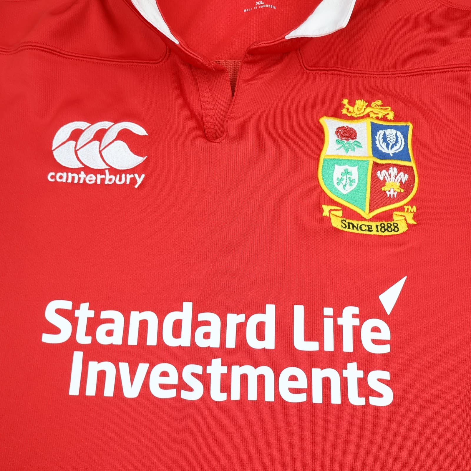 British & Irish Lions Shirt Mens XL Red Rugby Union Jersey Canterbury Vaposhield photo 3