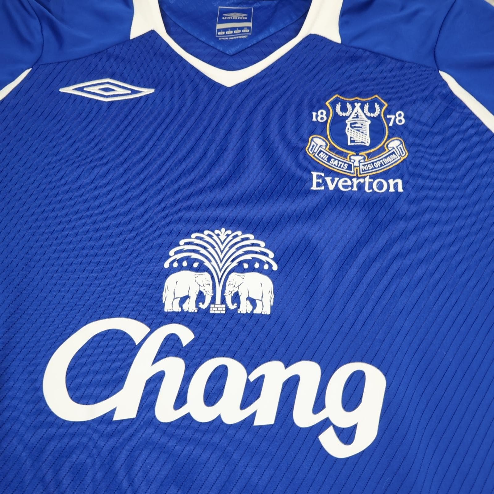 Everton Shirt Mens Large Blue Home Kit 2008 2009 Umbro Chang Soccer Jersey photo 3