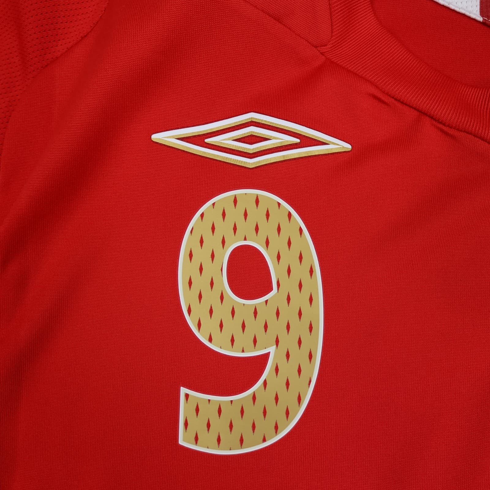 England Football Shirt Large Red Away Kit 2006 2007 2008 Umbro Wayne Rooney 9 photo 3