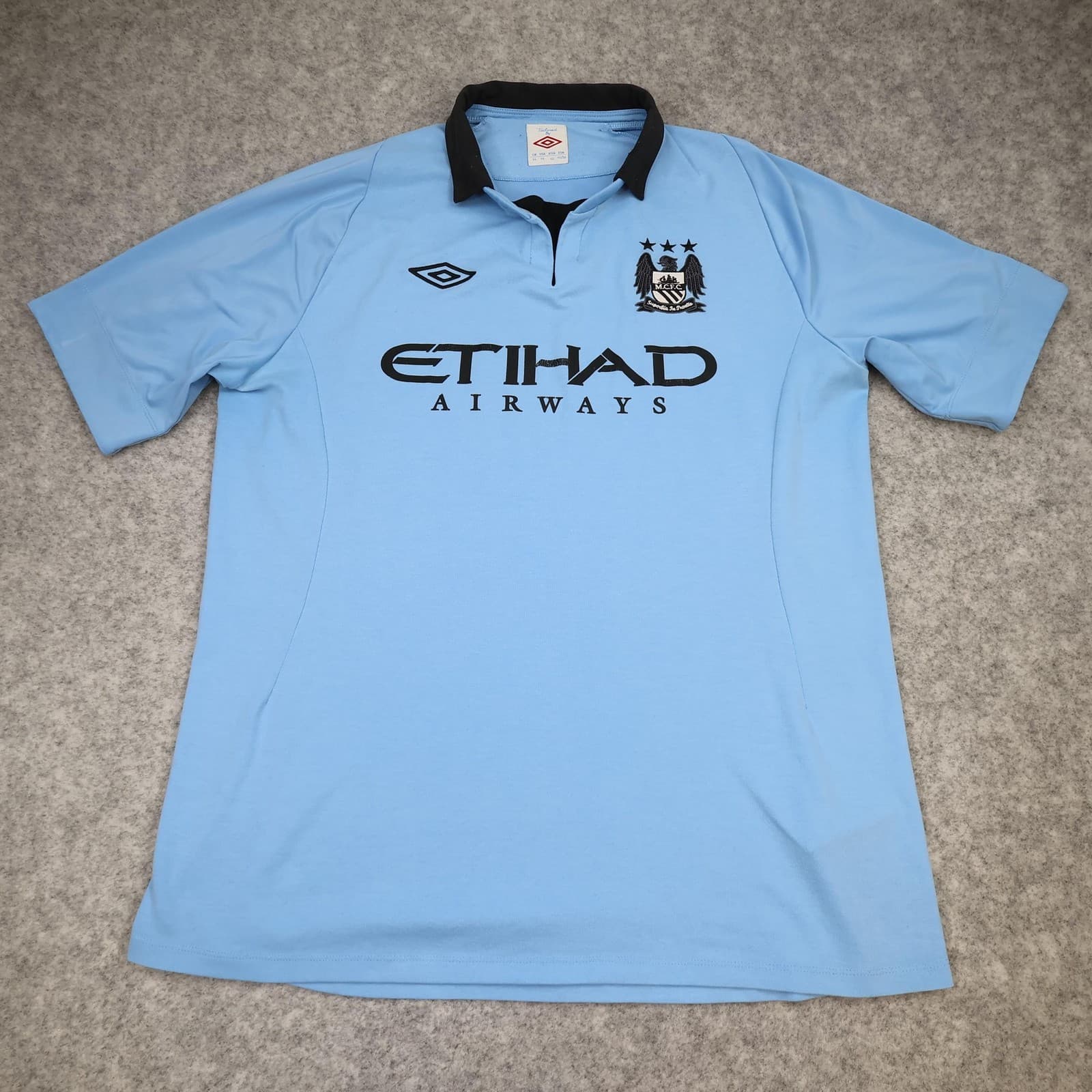Manchester City Shirt Mens Large Blue Home 2012 2013 Umbro Tevez Soccer Jersey photo 2