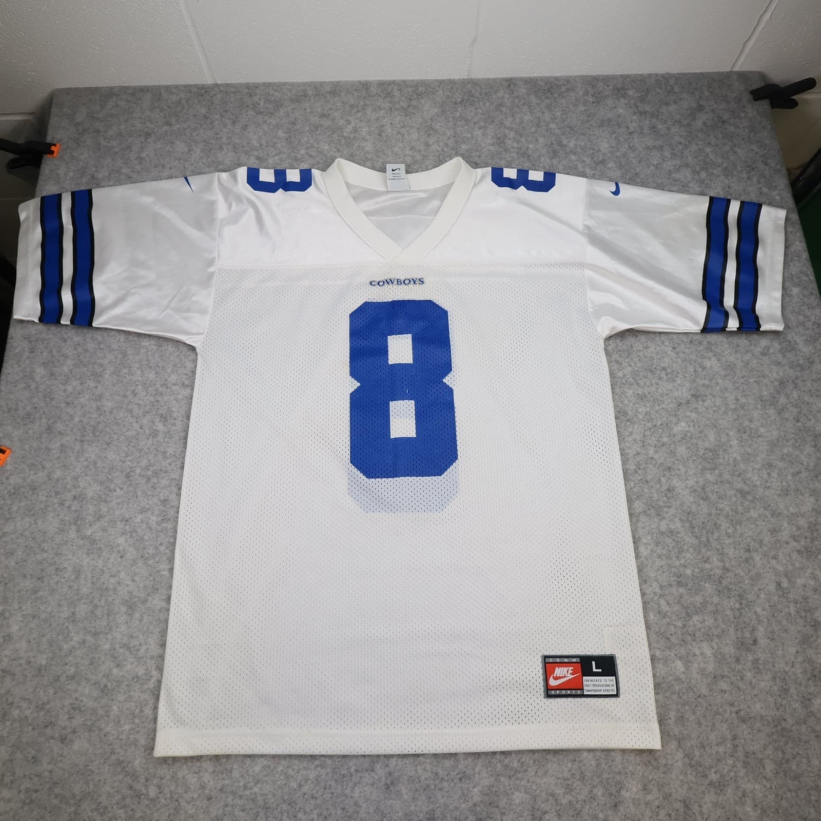 Dallas Cowboys American Football Jersey Mens Large White Nike Troy Aikman 8