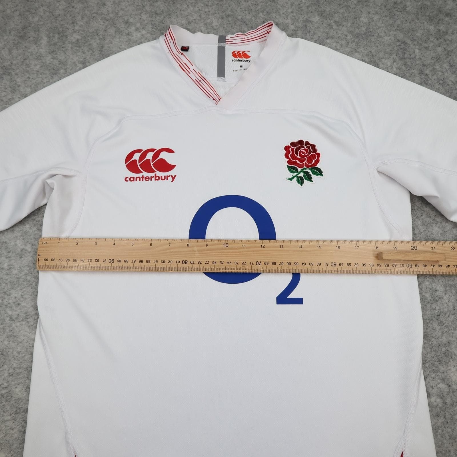 England Rugby Shirt Mens Medium White Rugby Union Canterbury O2 Vapodri Jersey photo 8