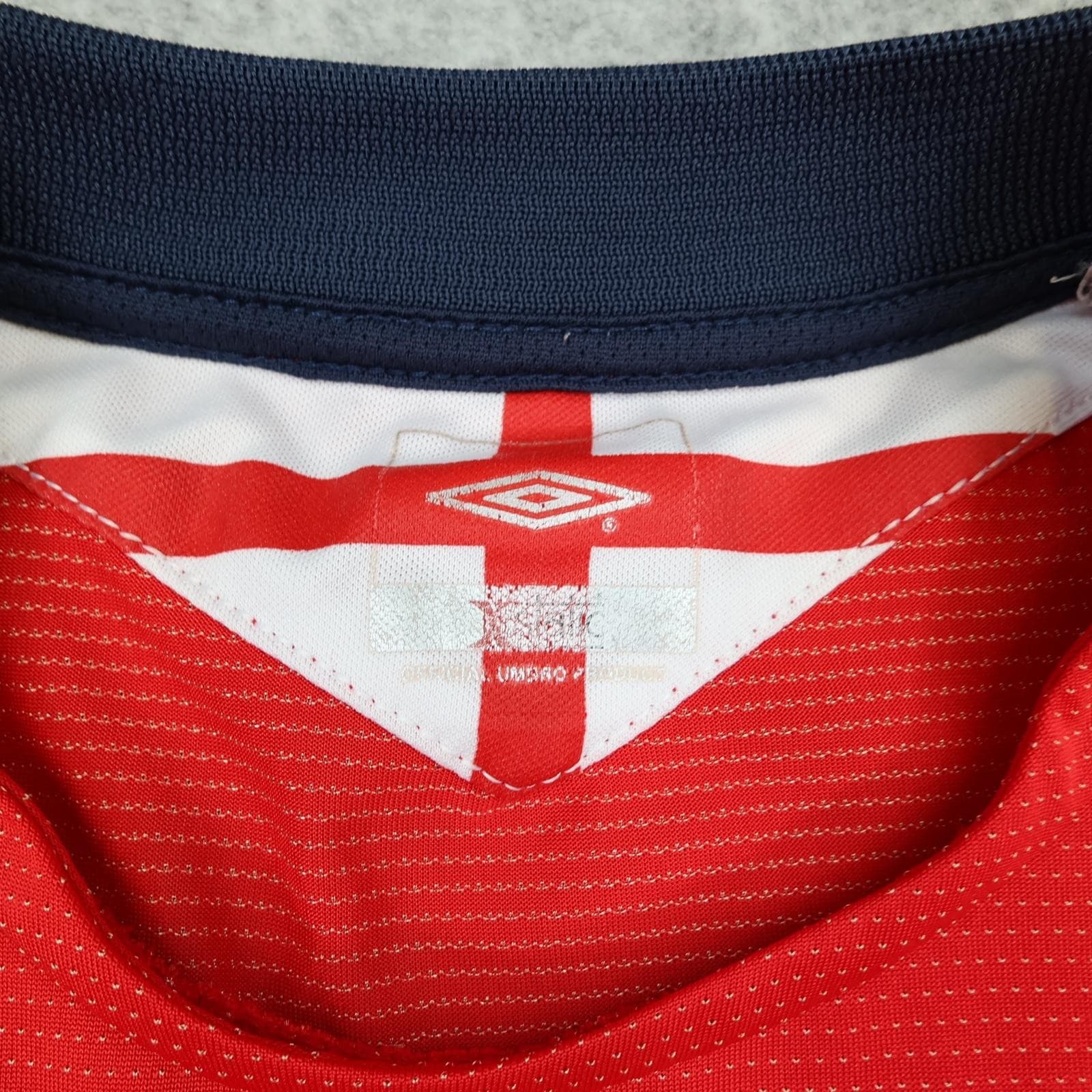 Vintage England Shirt Mens Medium Red 2004 2006 Football Umbro Signed photo 5