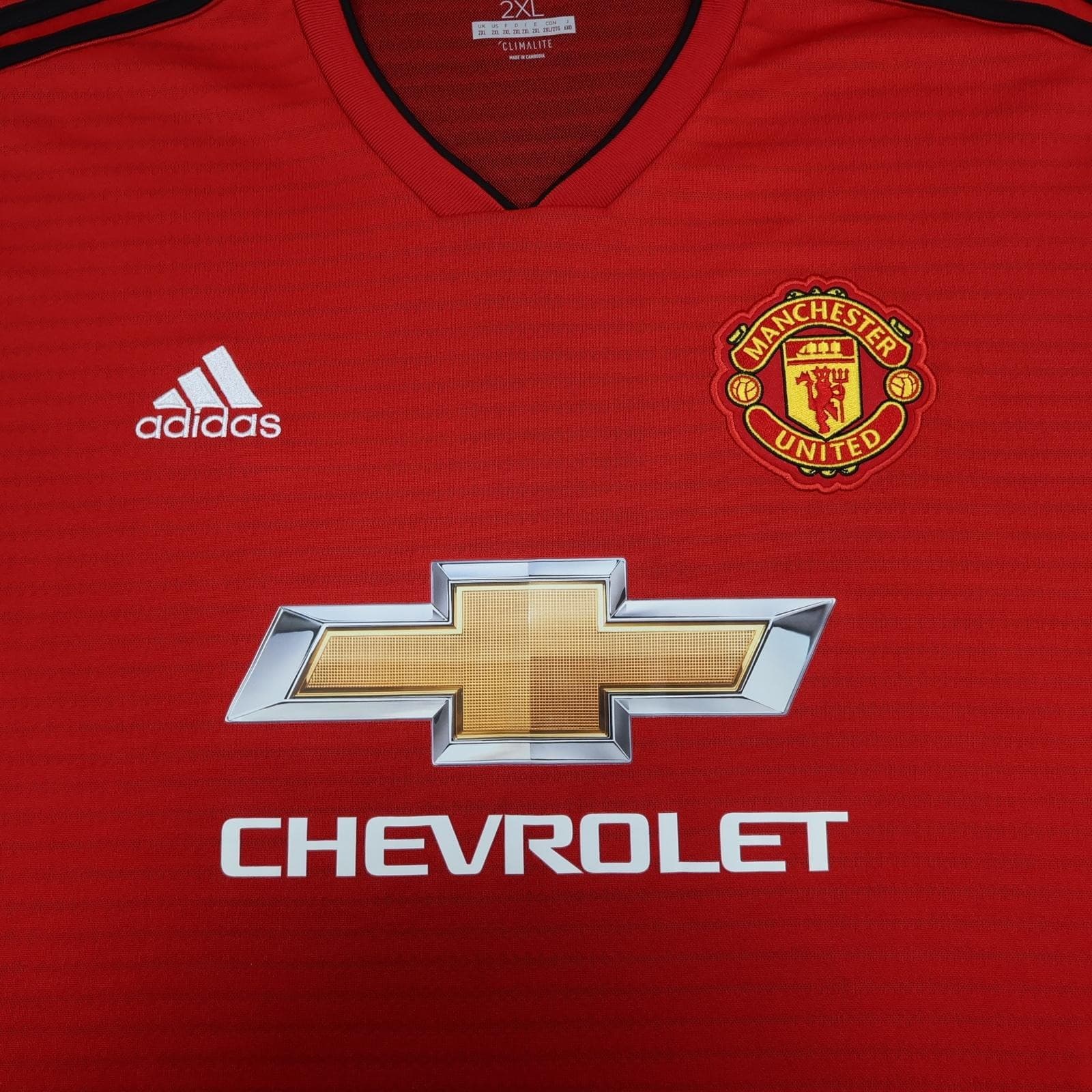 Manchester United Shirt Mens 2XL Red Home 2018 2019 Football Adidas Chevrolet photo 3