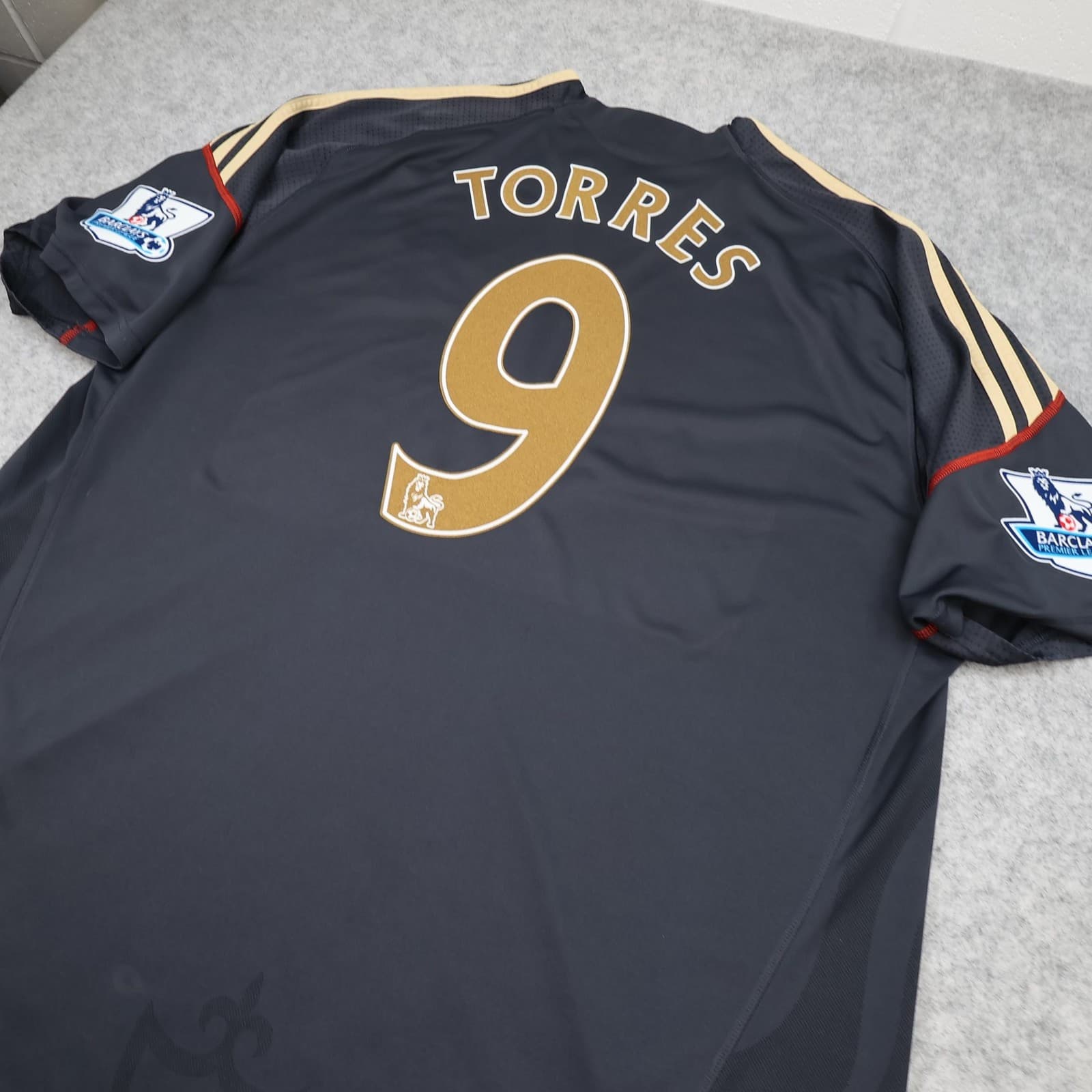 Liverpool Shirt Mens 3XL Black 2009 2010 Football Adidas Torres 9 Soccer Jersey photo 11