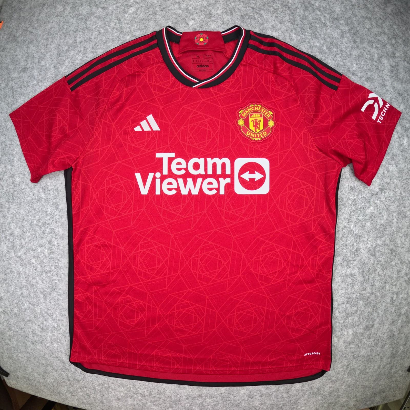 Manchester United Football Shirt Extra Large Red Home 2023 24 adidas Mainoo 37 photo 2