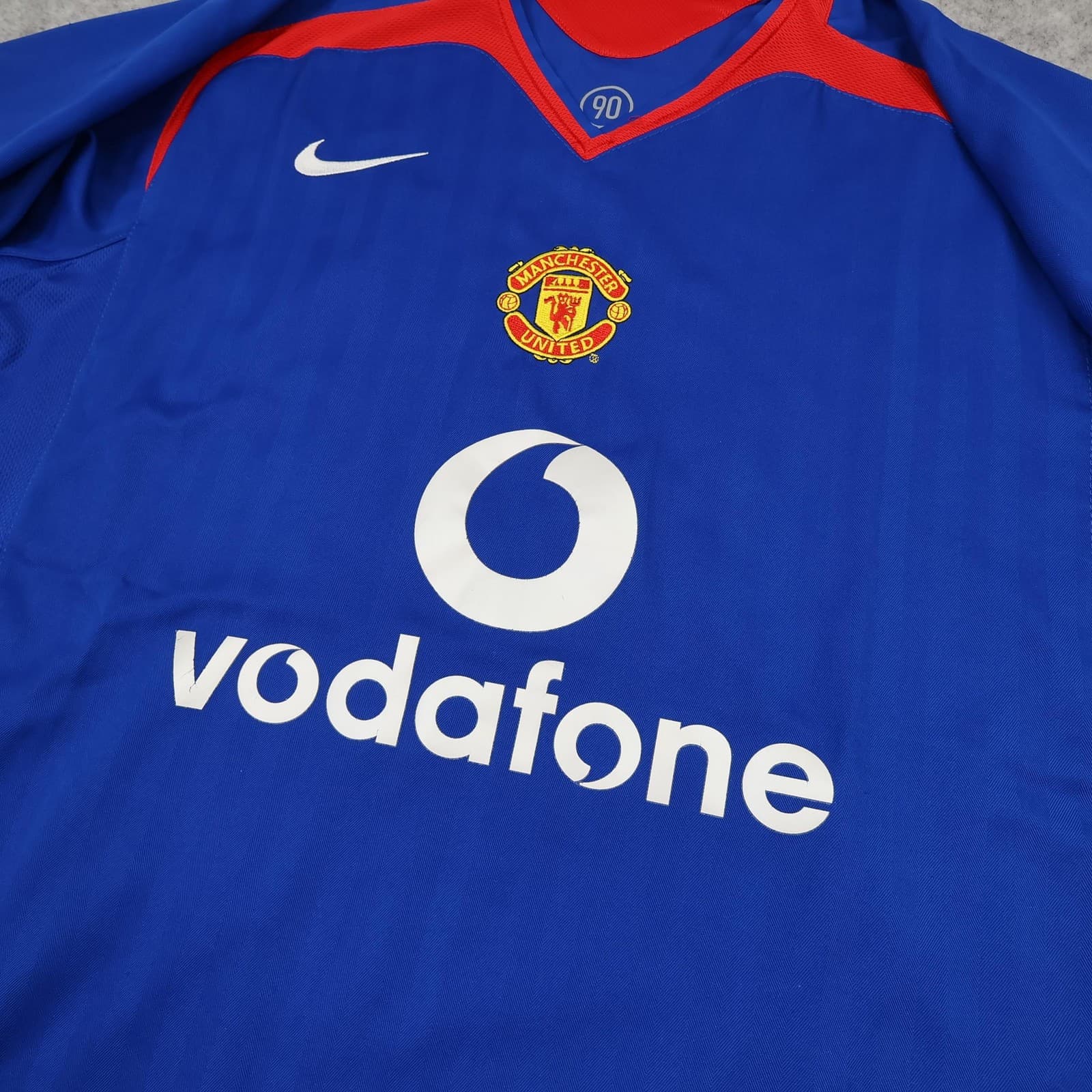 Manchester United Shirt Mens Large Blue Away Kit 2004 2006 Nike Van Nistelrooy photo 6